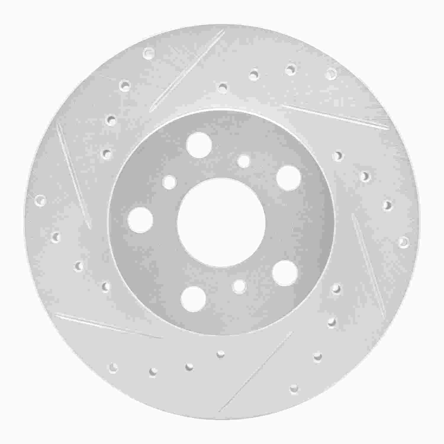 R1 Concepts 90-91 Toyota Celica Front Left Drilled & Slotted Silver Brake Rotor