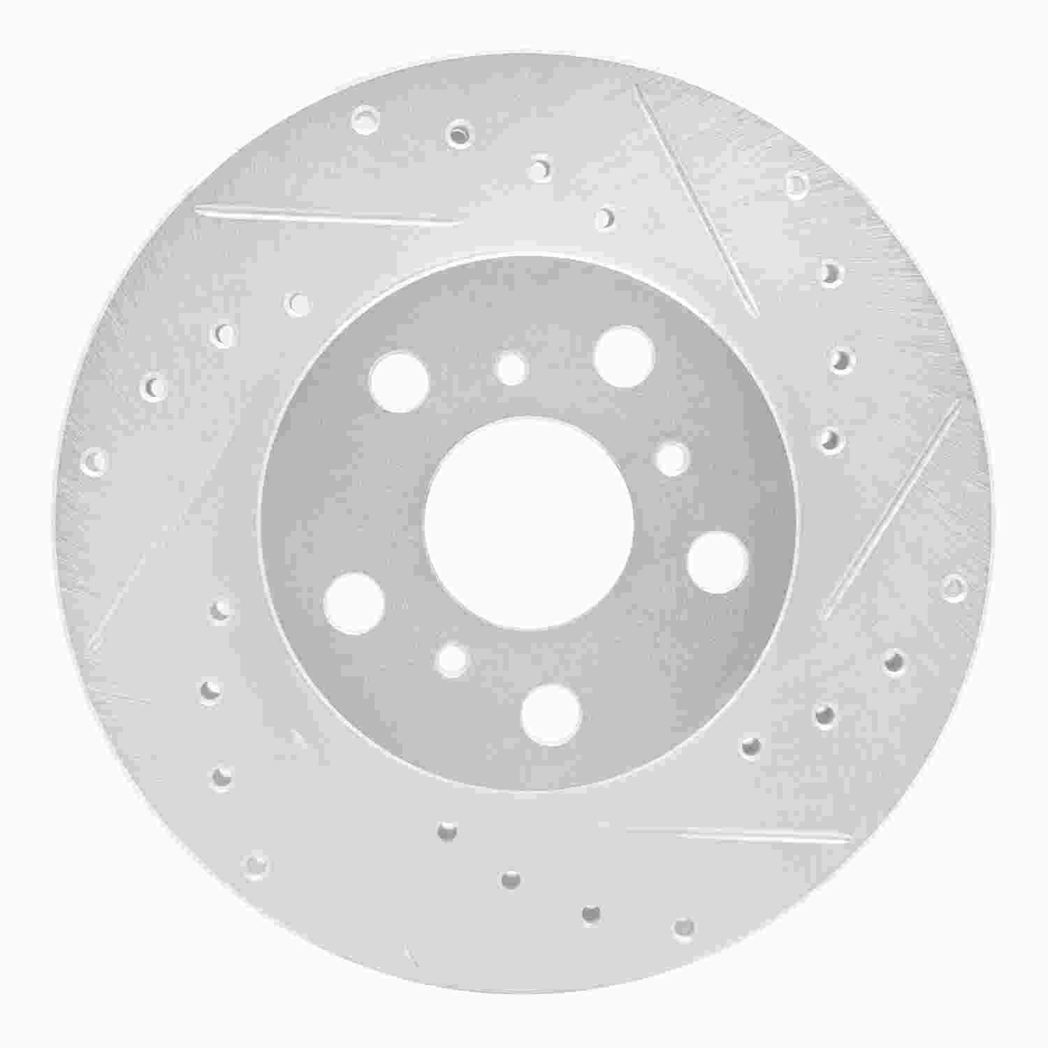 R1 Concepts 90-91 Toyota Celica Front Right Drilled & Slotted Silver Brake Rotor