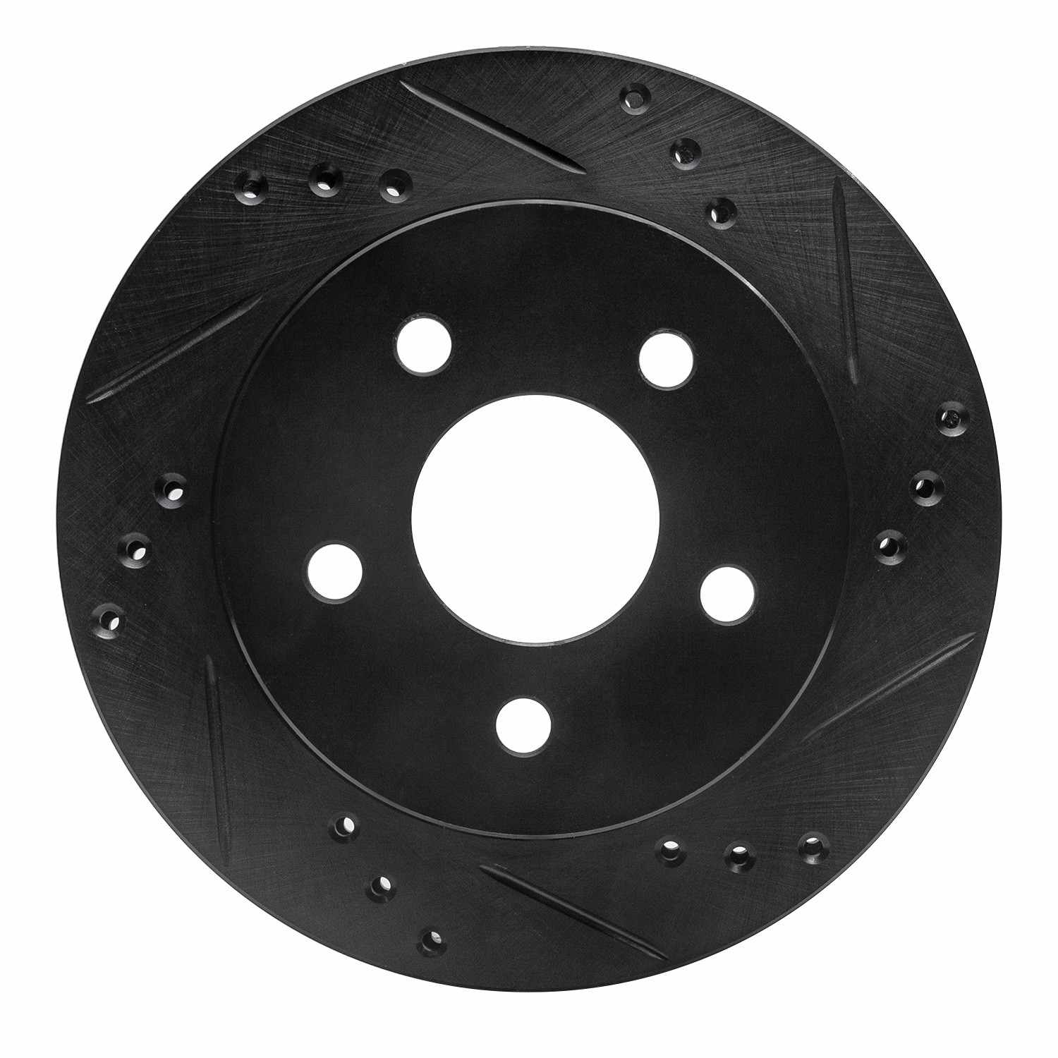 R1 Concepts 90-92 Ford Taurus SHO Rear Right Drilled & Slotted Black Brake Rotor