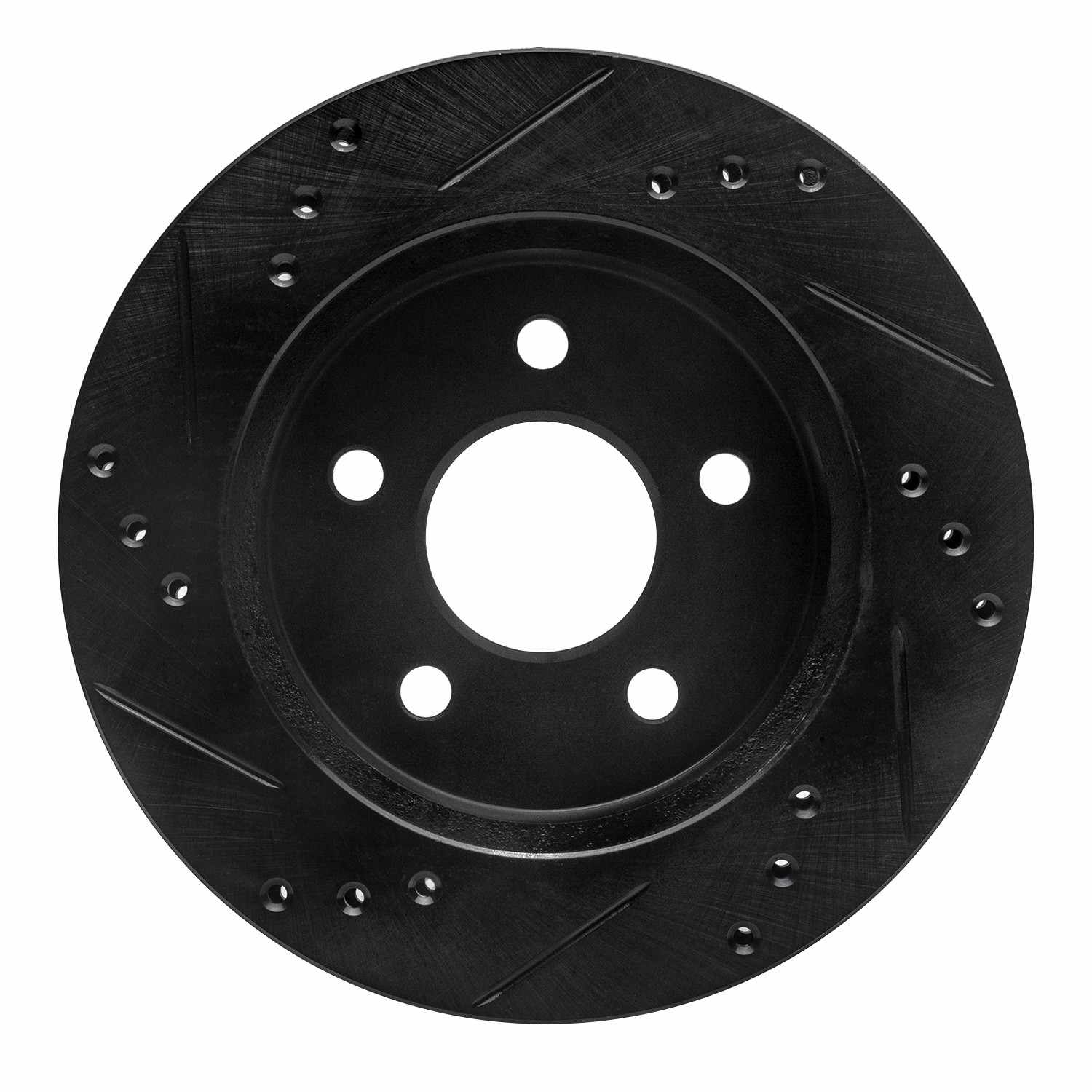 R1 Concepts 90-92 Ford Taurus SHO Rear Right Drilled & Slotted Black Brake Rotor - Image 2