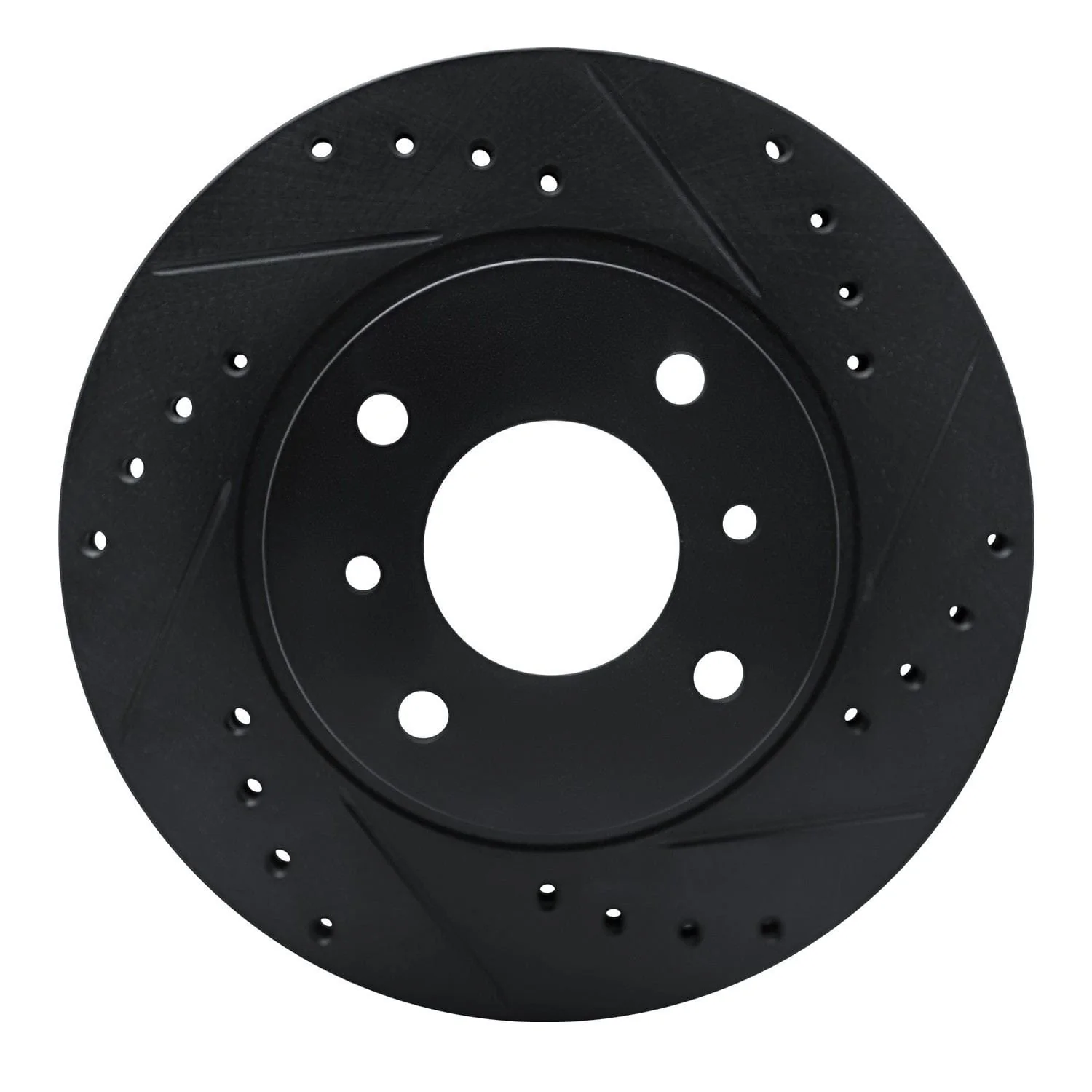 R1 Concepts 90-92 Infiniti M30 Front Right Drilled & Slotted Black Brake Rotor