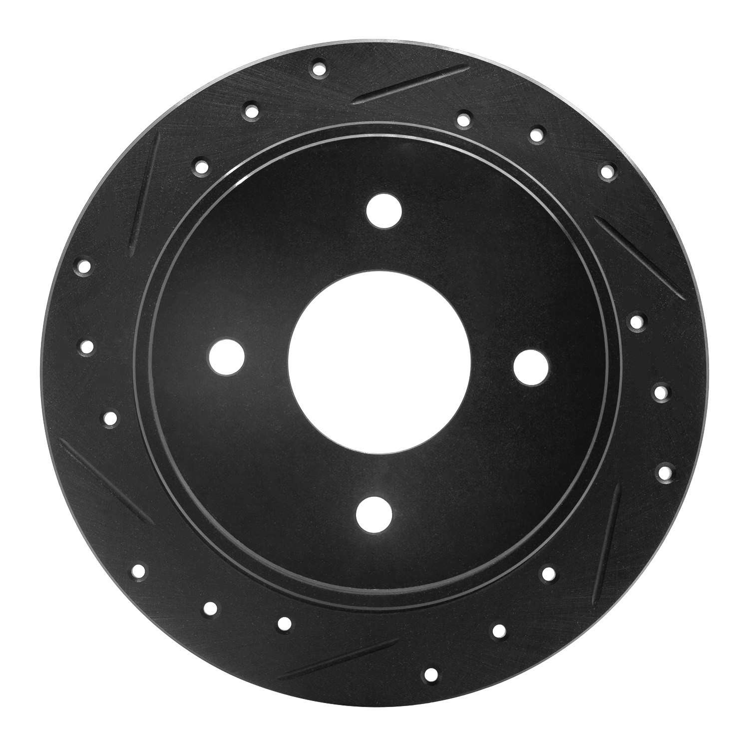 R1 Concepts 90-92 Infiniti M30 Rear Left Drilled & Slotted Black Brake Rotor