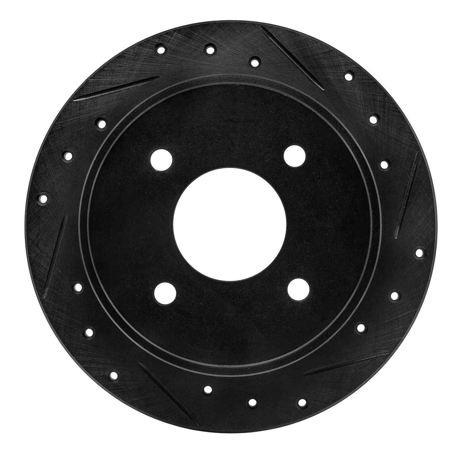 R1 Concepts 90-92 Infiniti M30 Rear Right Drilled & Slotted Black Brake Rotor