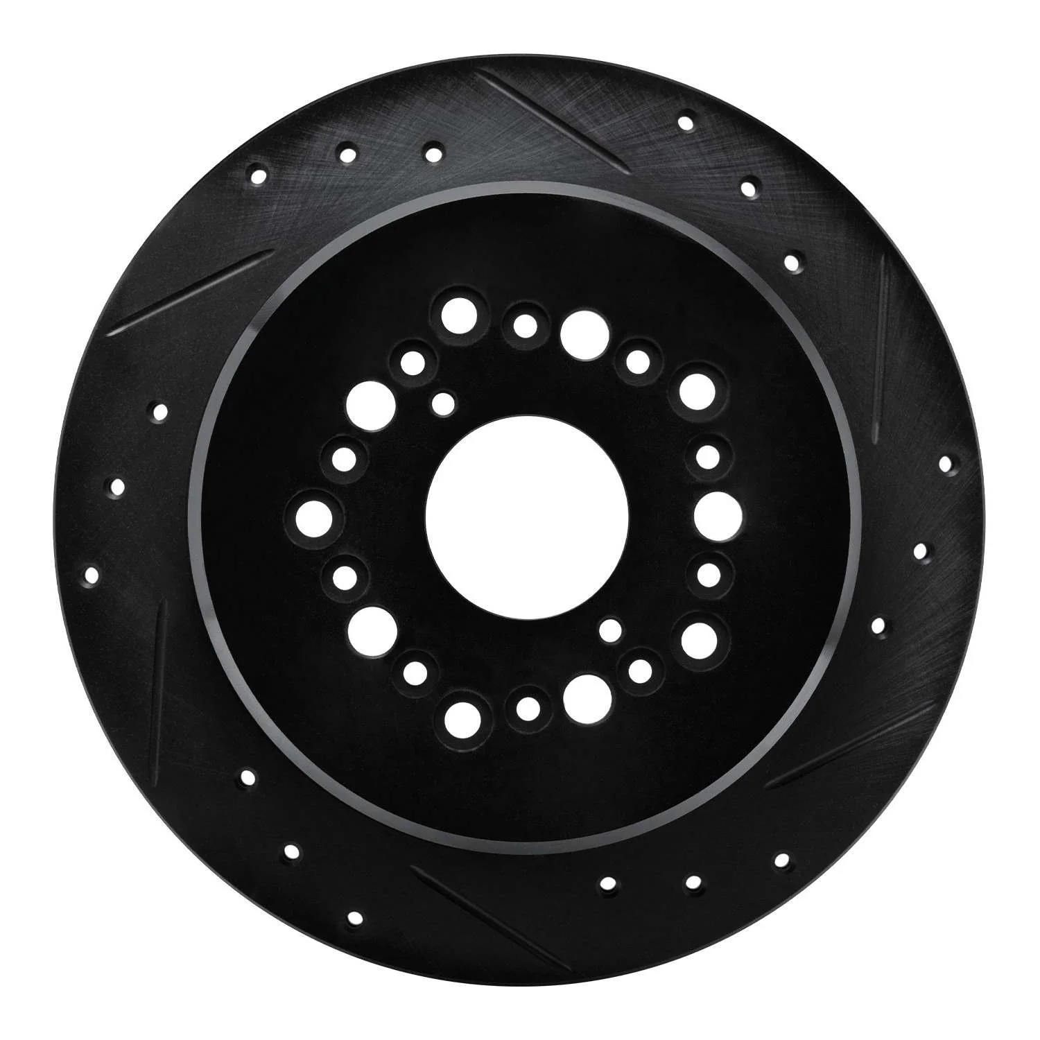 R1 Concepts 90-92 Lexus LS400 Rear Right Drilled & Slotted Black Brake Rotor
