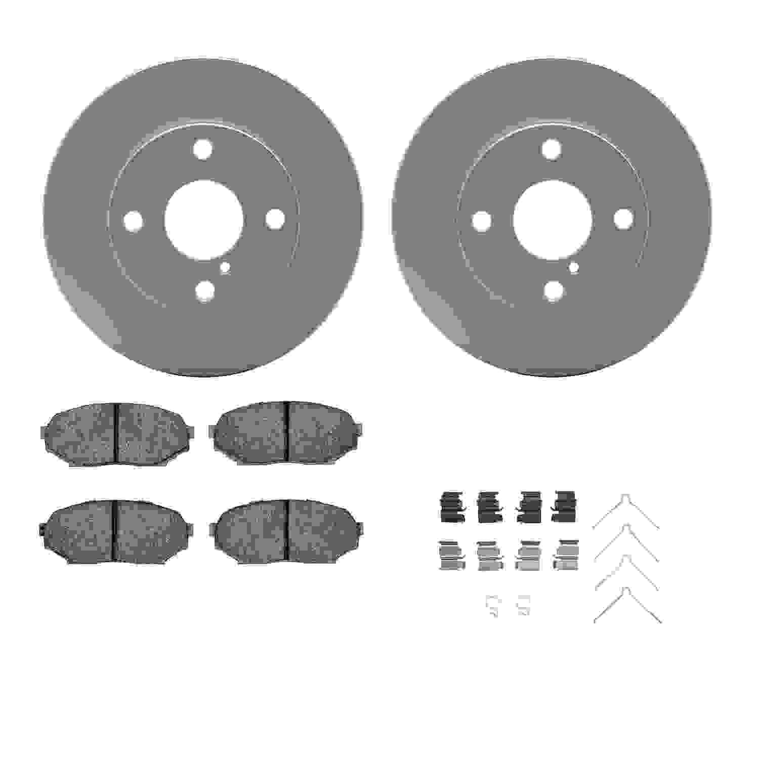 R1 Concepts 90-93 Mazda Miata Front Carbon Coated Brake Rotor Set w/Optimum OE Pads and Hardware