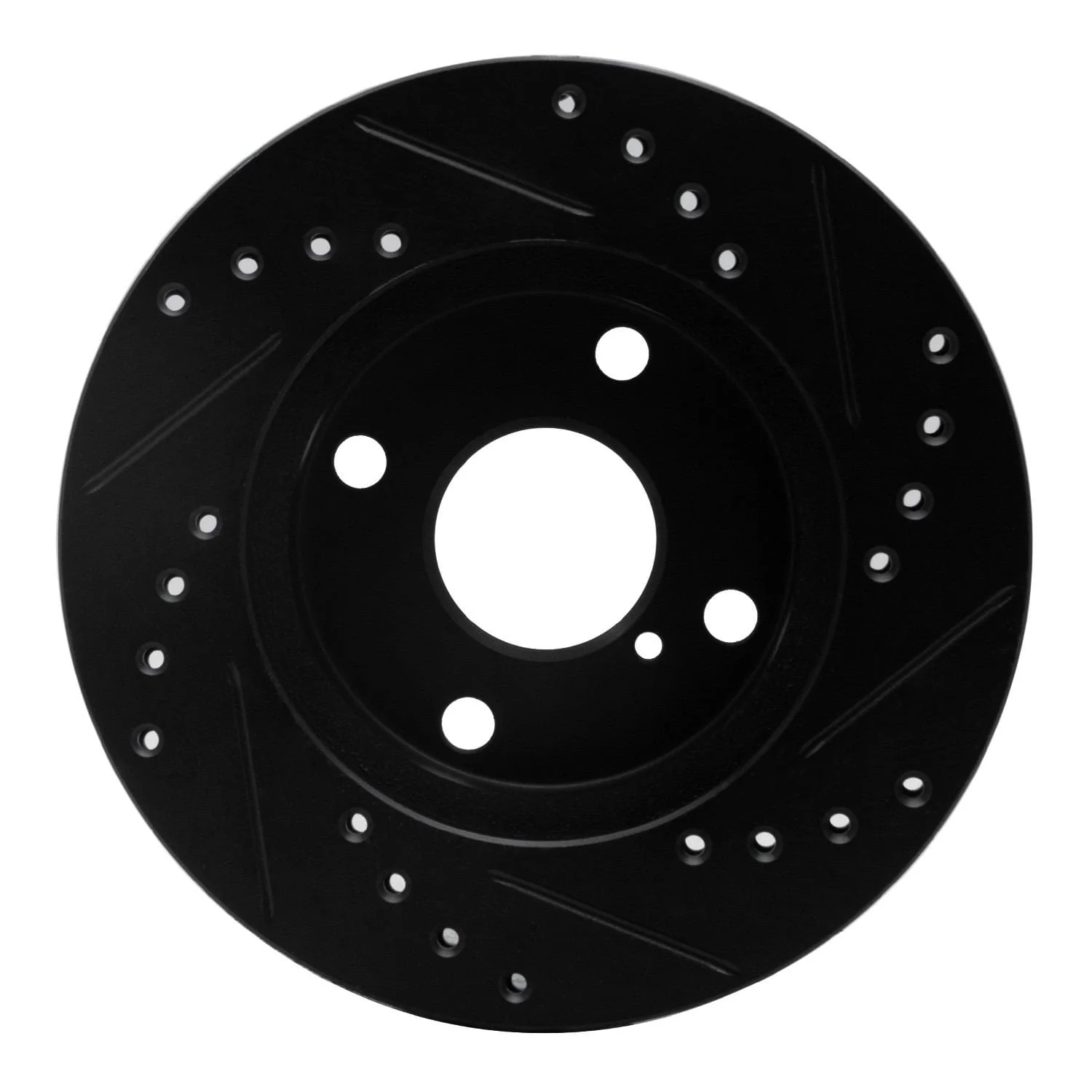 R1 Concepts 90-93 Mazda Miata Front Left Drilled & Slotted Black Brake Rotor - Image 2