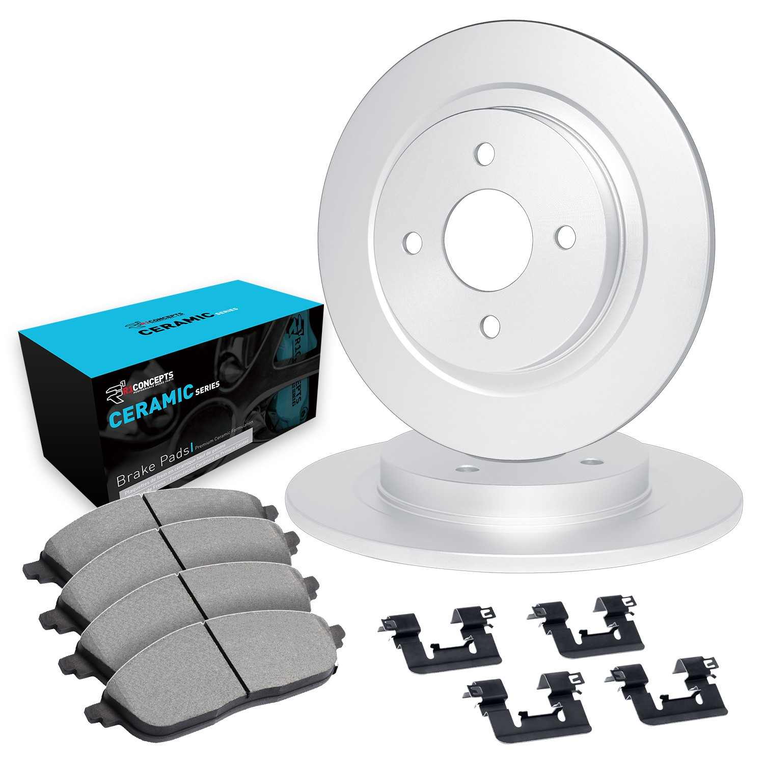 R1 Concepts 90-93 Mazda Miata Rear Brake Rotor Set w/Ceramic Pads and Hardware - Image 2
