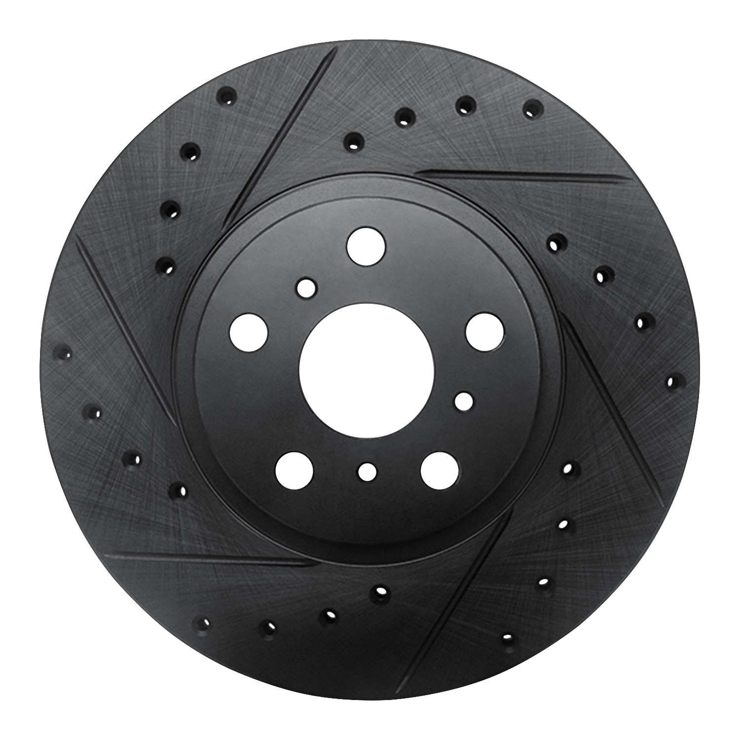 R1 Concepts 90-93 Toyota Celica Front Left Drilled & Slotted Black Brake Rotor
