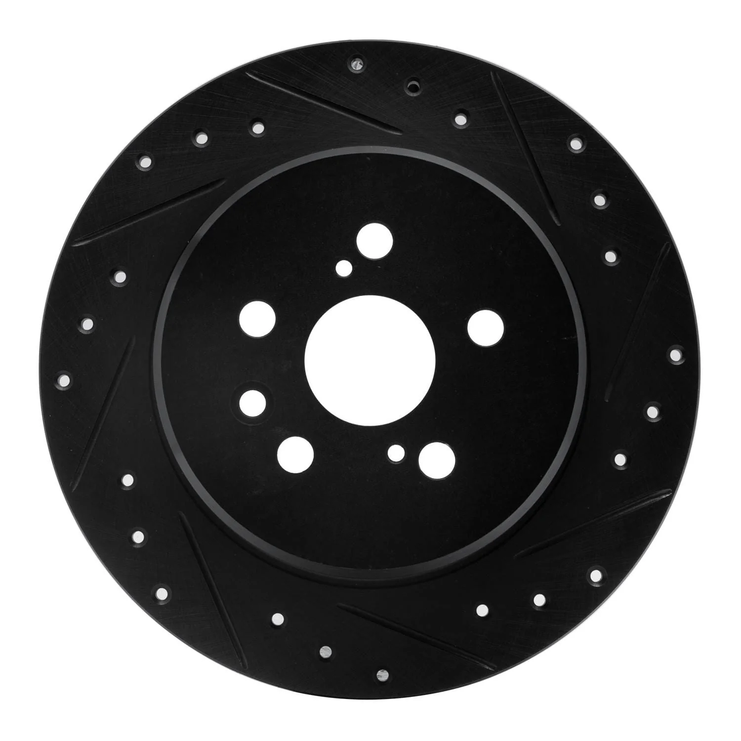 R1 Concepts 90-93 Toyota Celica Rear Right Drilled & Slotted Black Brake Rotor