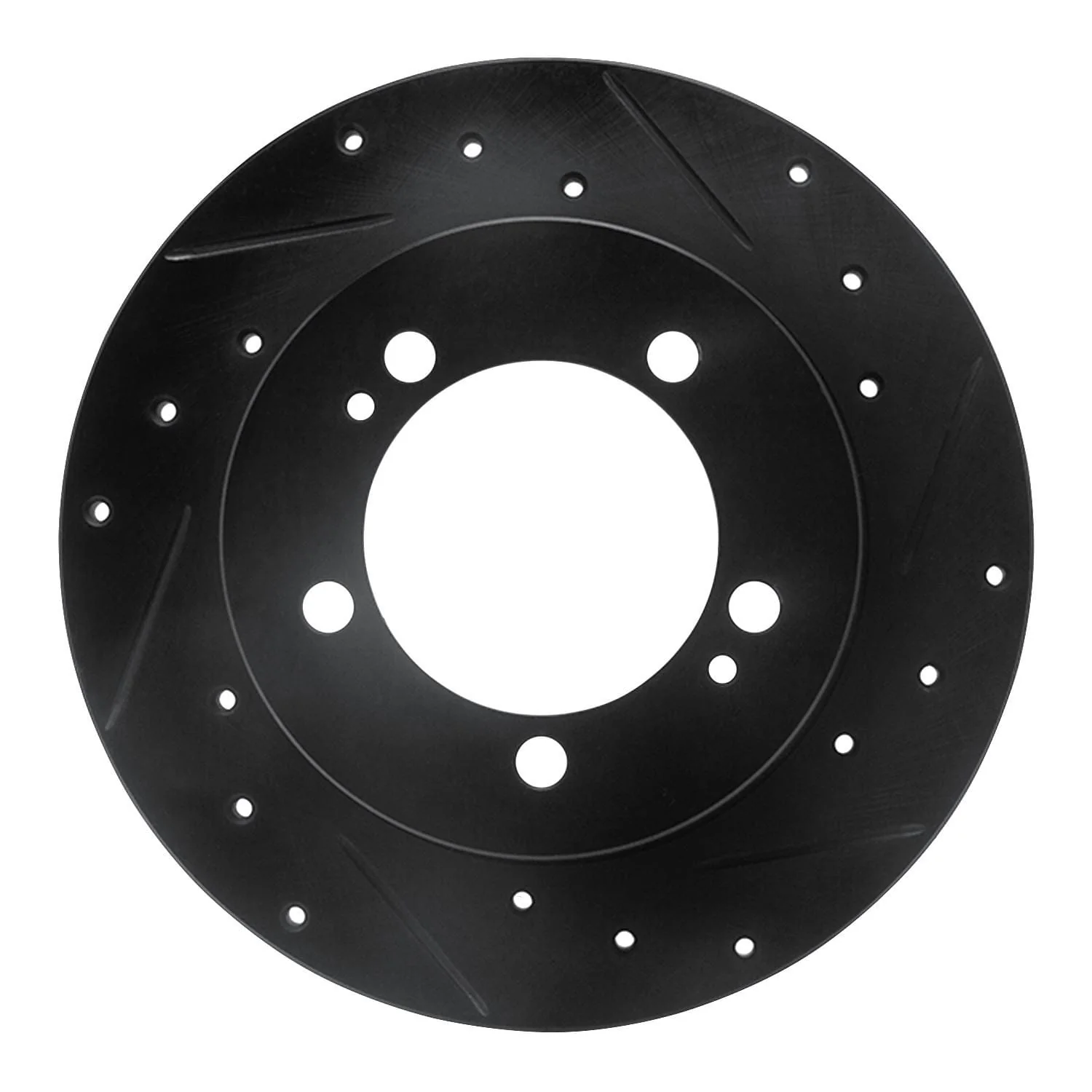 R1 Concepts 90-94 Eagle Talon Rear Right Drilled & Slotted Black Brake Rotor