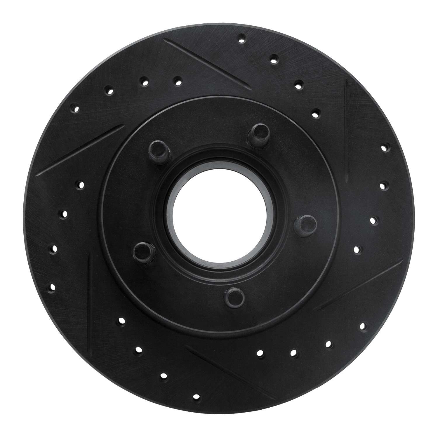R1 Concepts 90-94 Ford Ranger (USA/Canada) Front Right Drilled & Slotted Black Brake Rotor