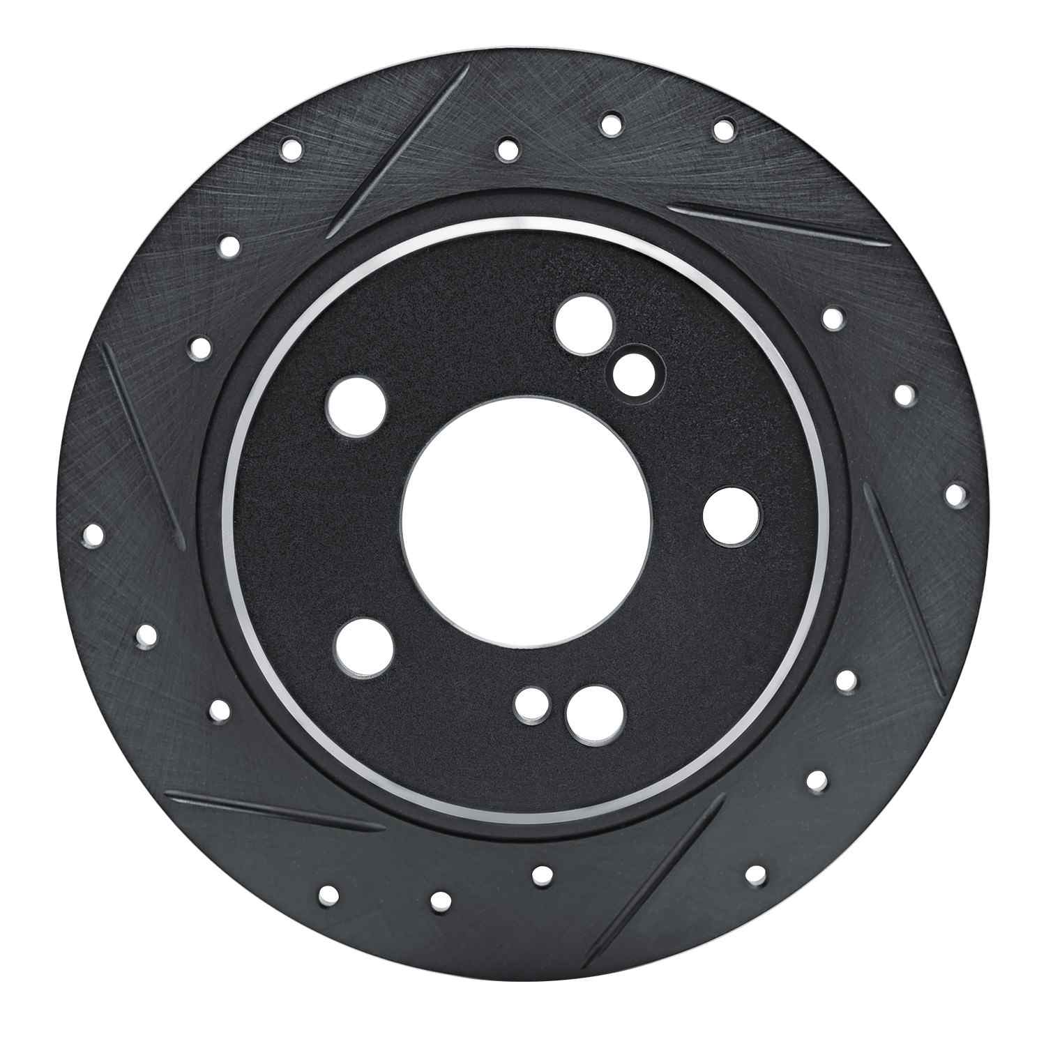 R1 Concepts 90-95 Mercedes-Benz 300SL Rear Left Drilled & Slotted Black Brake Rotor