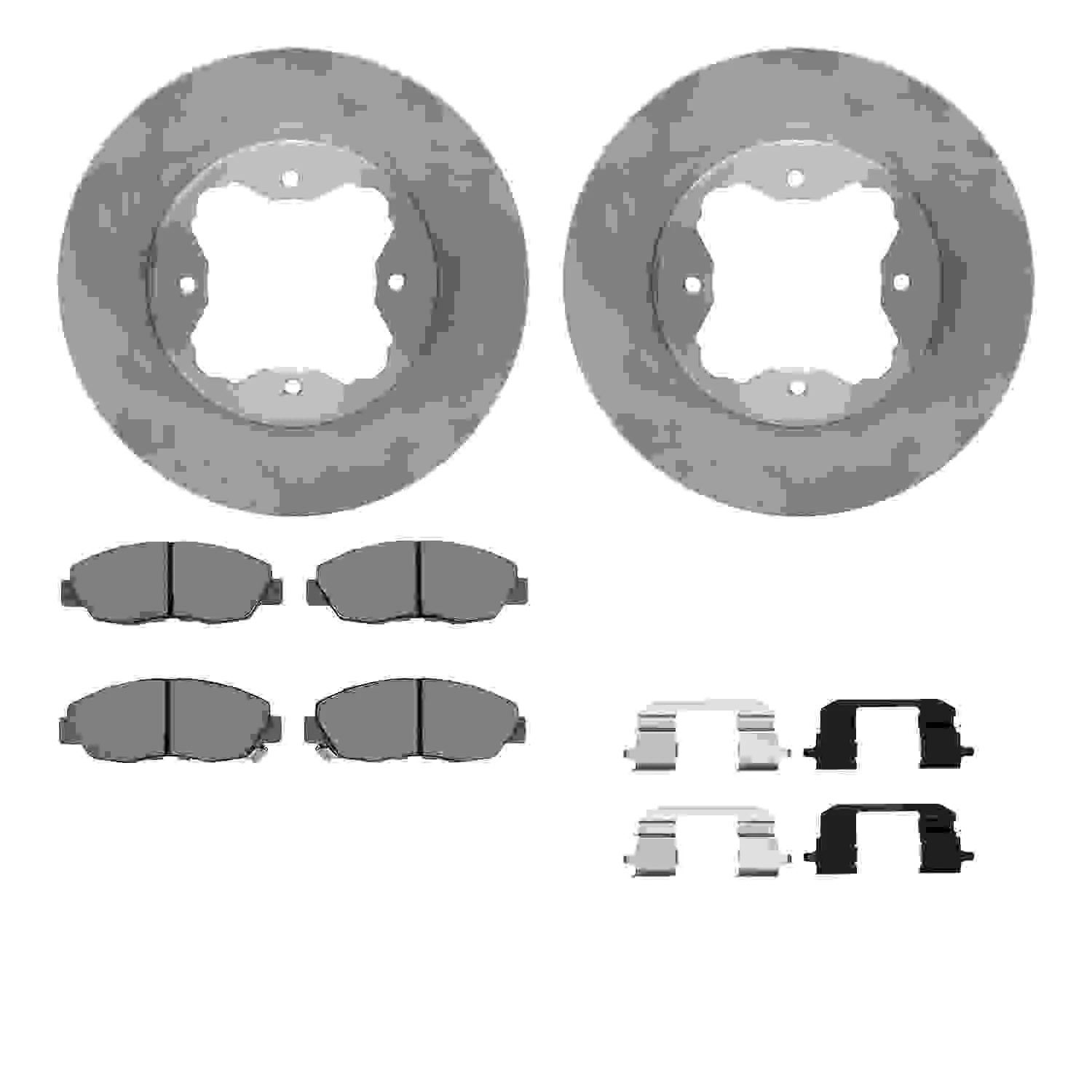R1 Concepts 90-97 Acura CL Front Brake Rotor Set w/Optimum OE Pads and Hardware