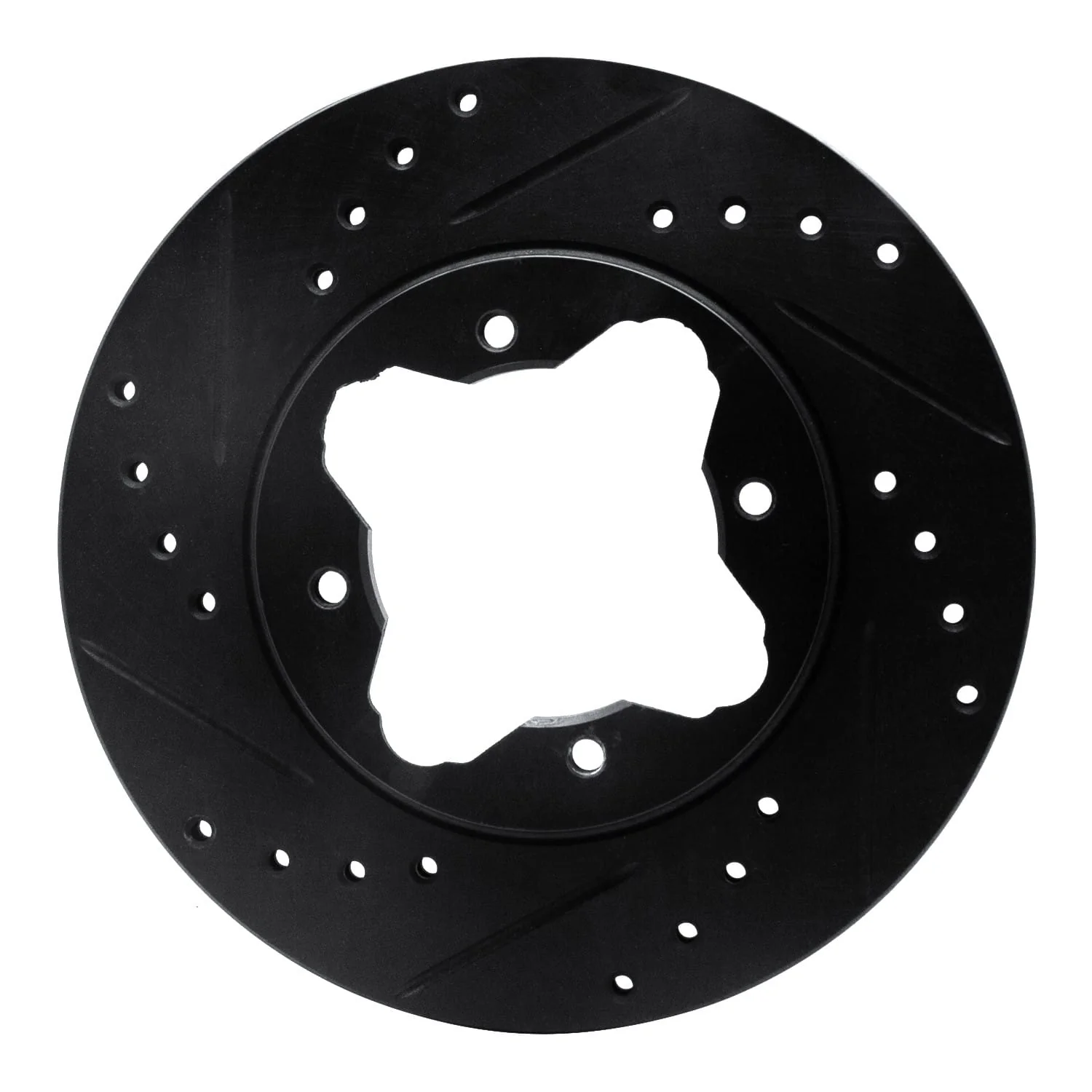 R1 Concepts 90-97 Acura CL Front Left Drilled & Slotted Black Brake Rotor