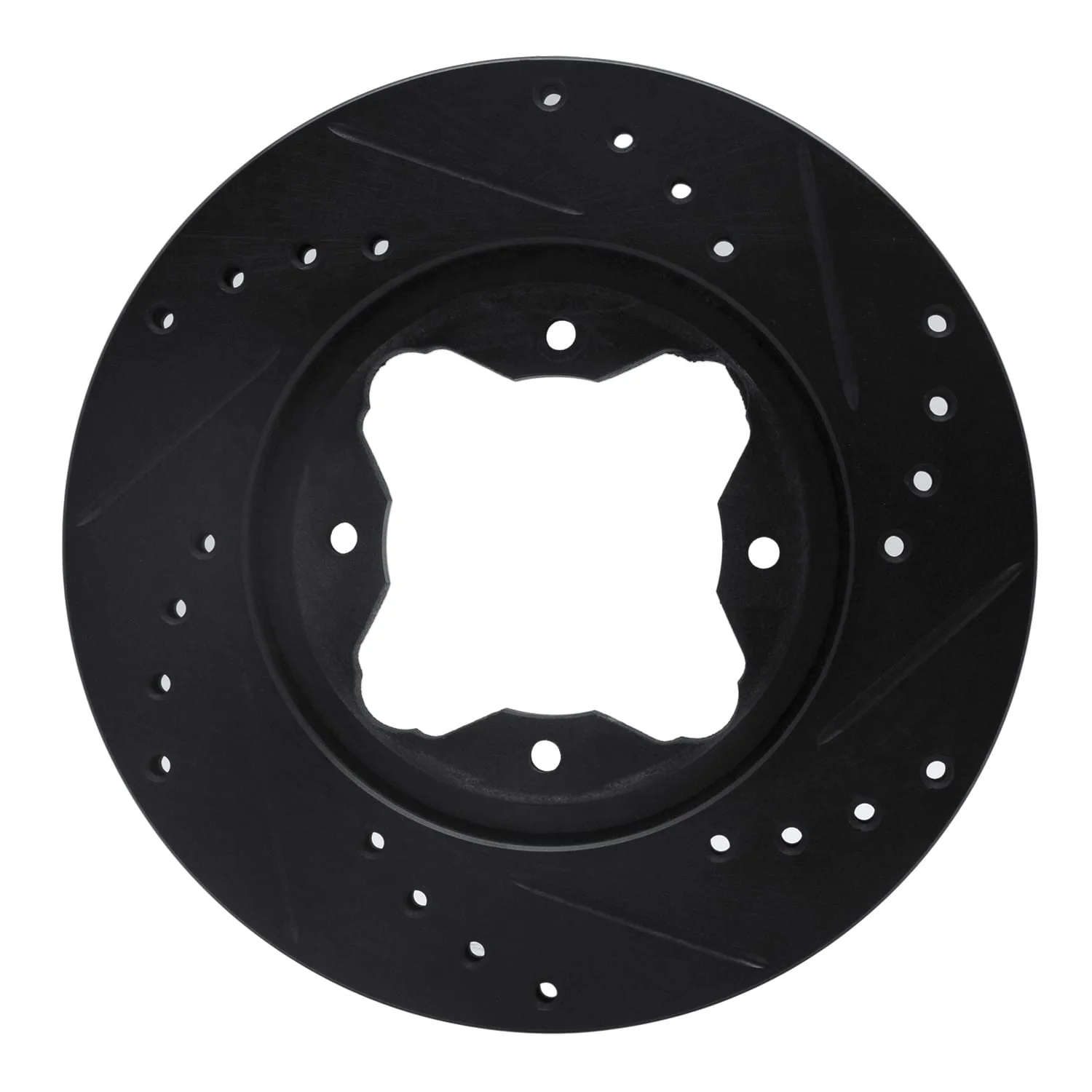 R1 Concepts 90-97 Acura CL Front Left Drilled & Slotted Black Brake Rotor - Image 2