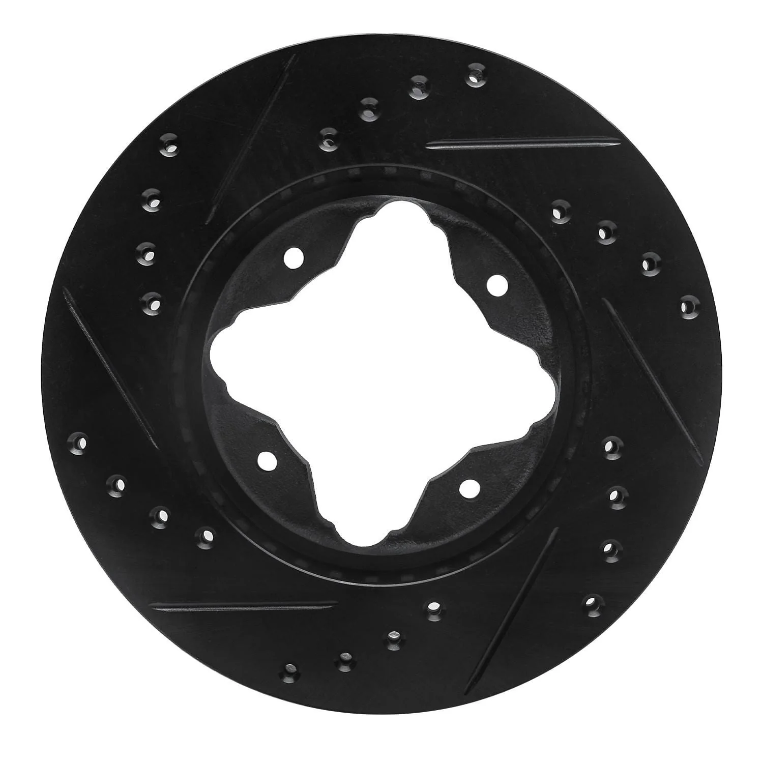 R1 Concepts 90-97 Acura CL Front Right Drilled & Slotted Black Brake Rotor - Image 2