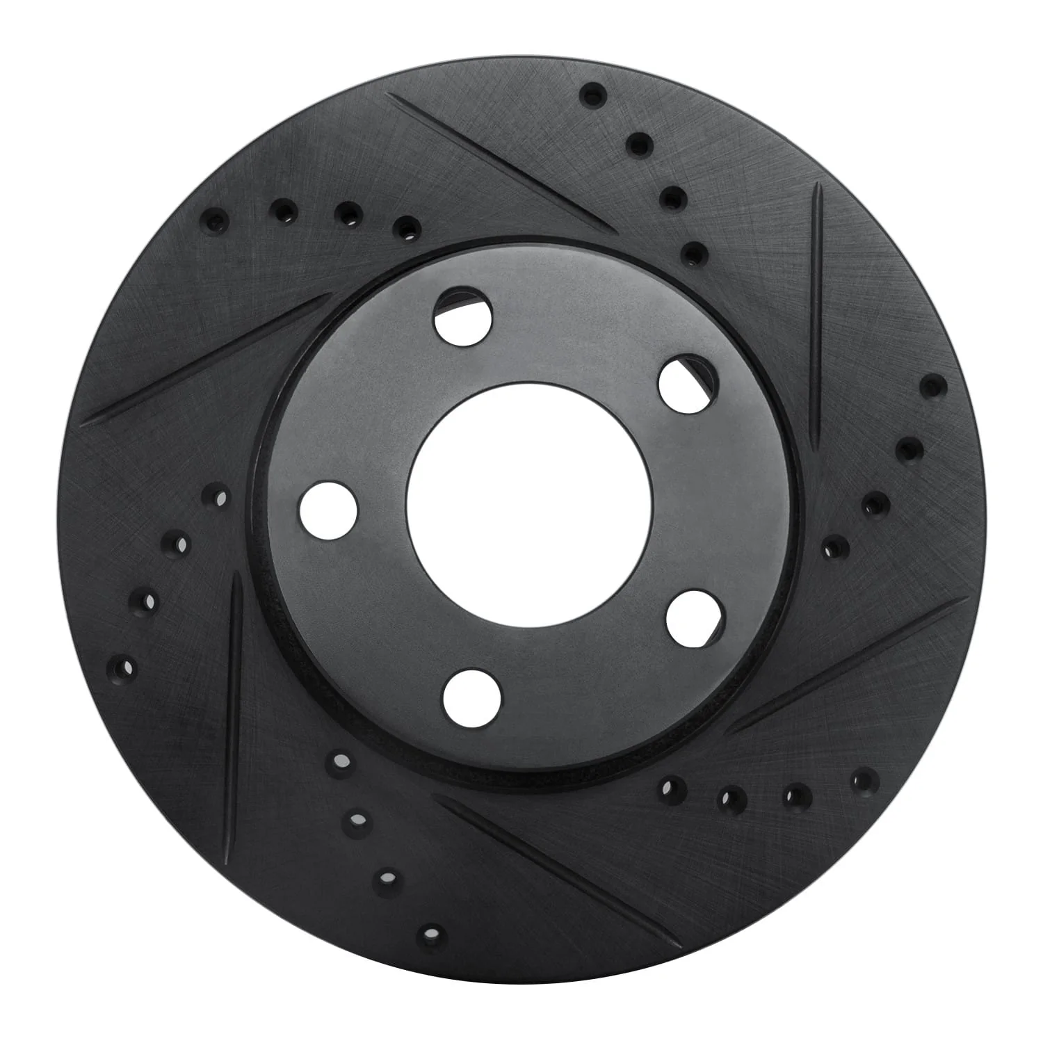R1 Concepts 90-97 Audi V8 Quattro Front Right Drilled & Slotted Black Brake Rotor