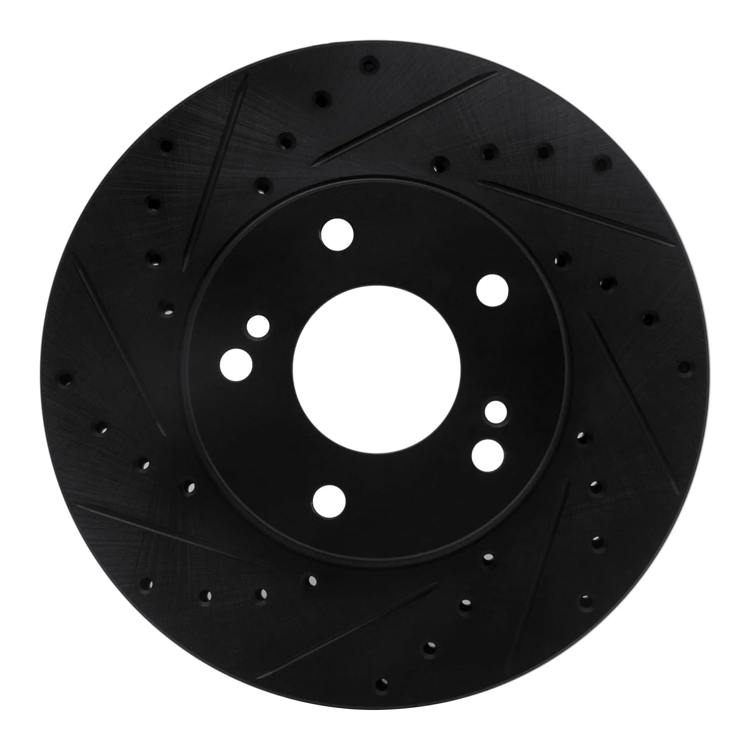 R1 Concepts 90-97 Infiniti J30 Front Left Drilled & Slotted Black Brake Rotor