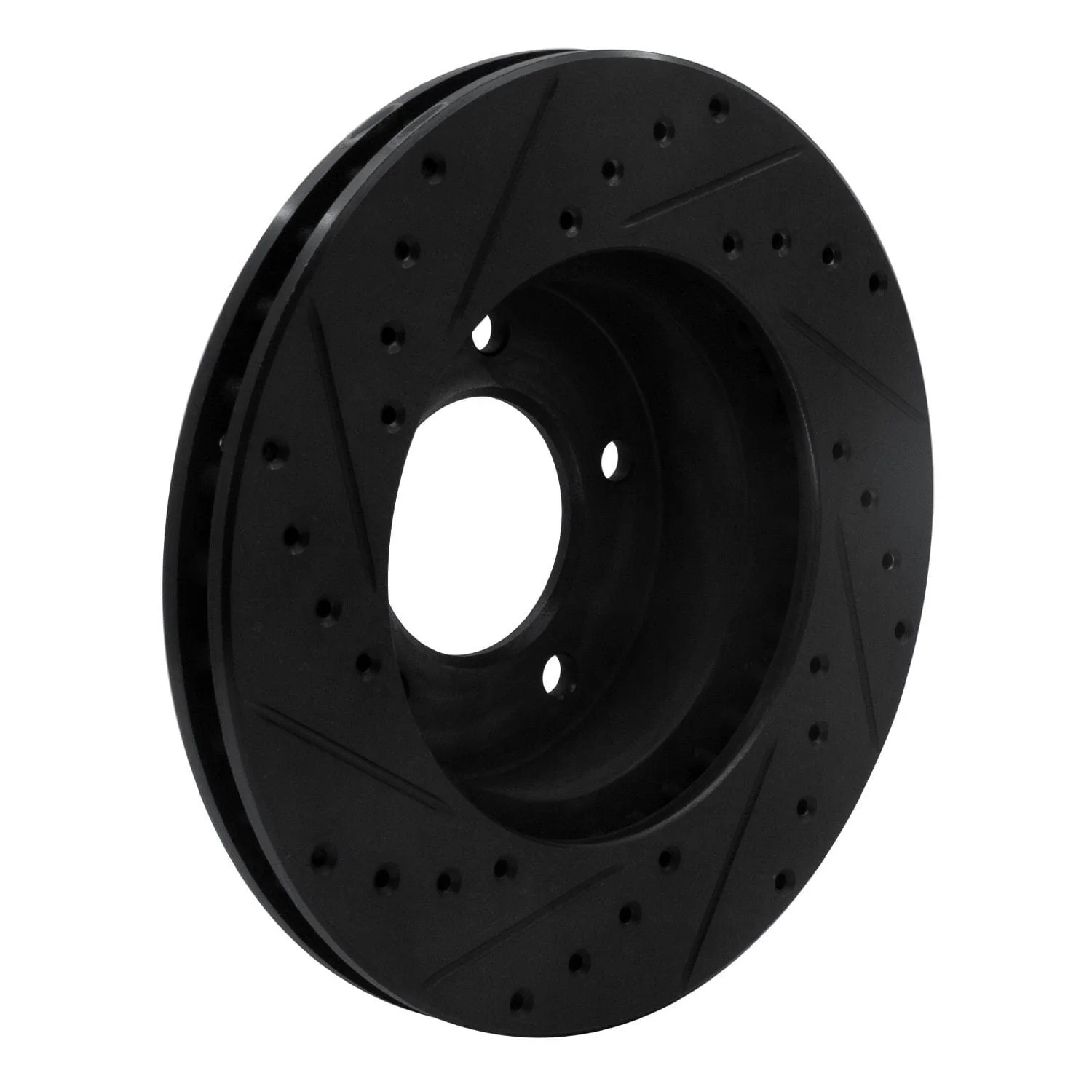 R1 Concepts 90-97 Jaguar XJ6 Front Right Drilled & Slotted Black Brake Rotor - Image 2