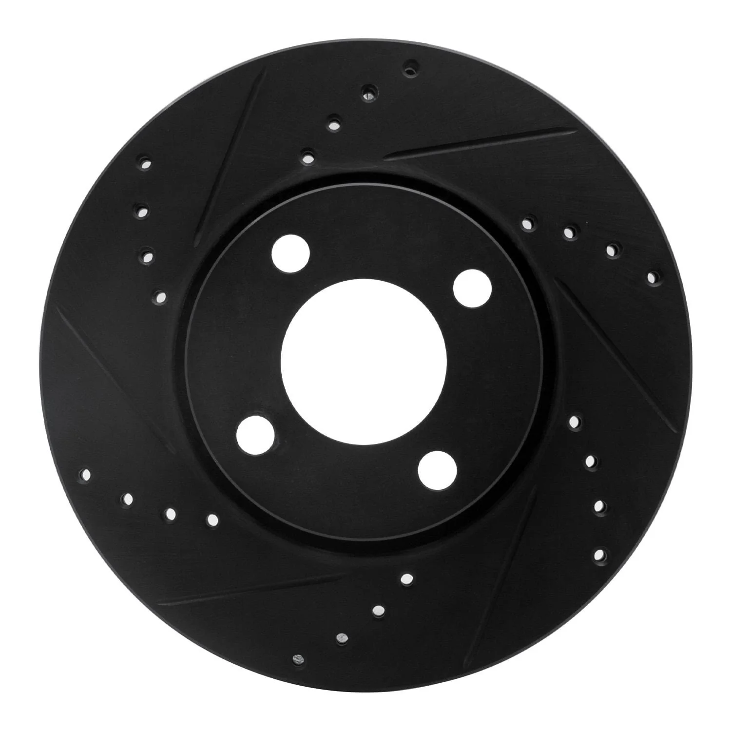 R1 Concepts 90-98 Audi Cabriolet Front Left Drilled & Slotted Black Brake Rotor