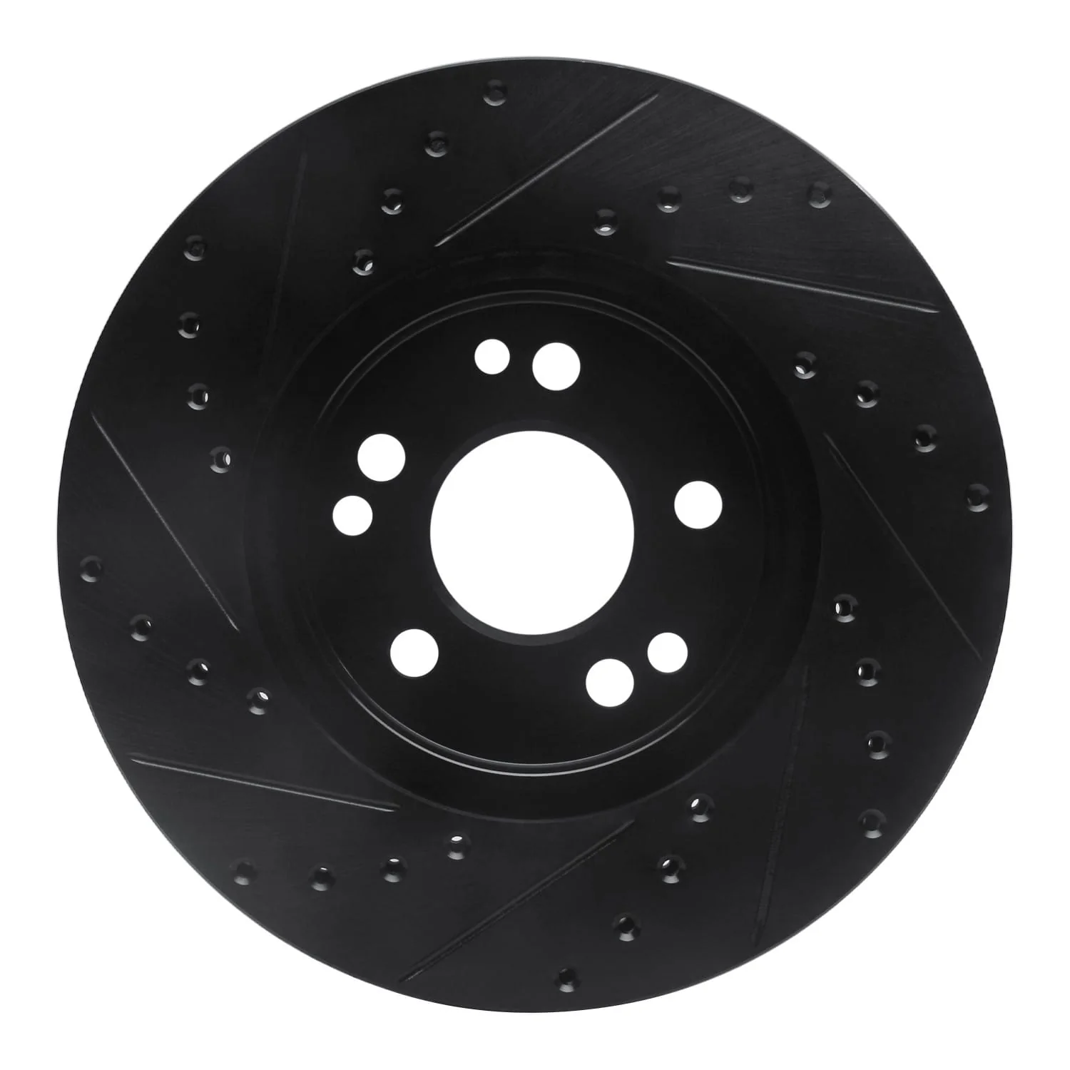 R1 Concepts 90-98 Mercedes-Benz 300SL Front Right Drilled & Slotted Black Brake Rotor - Image 2