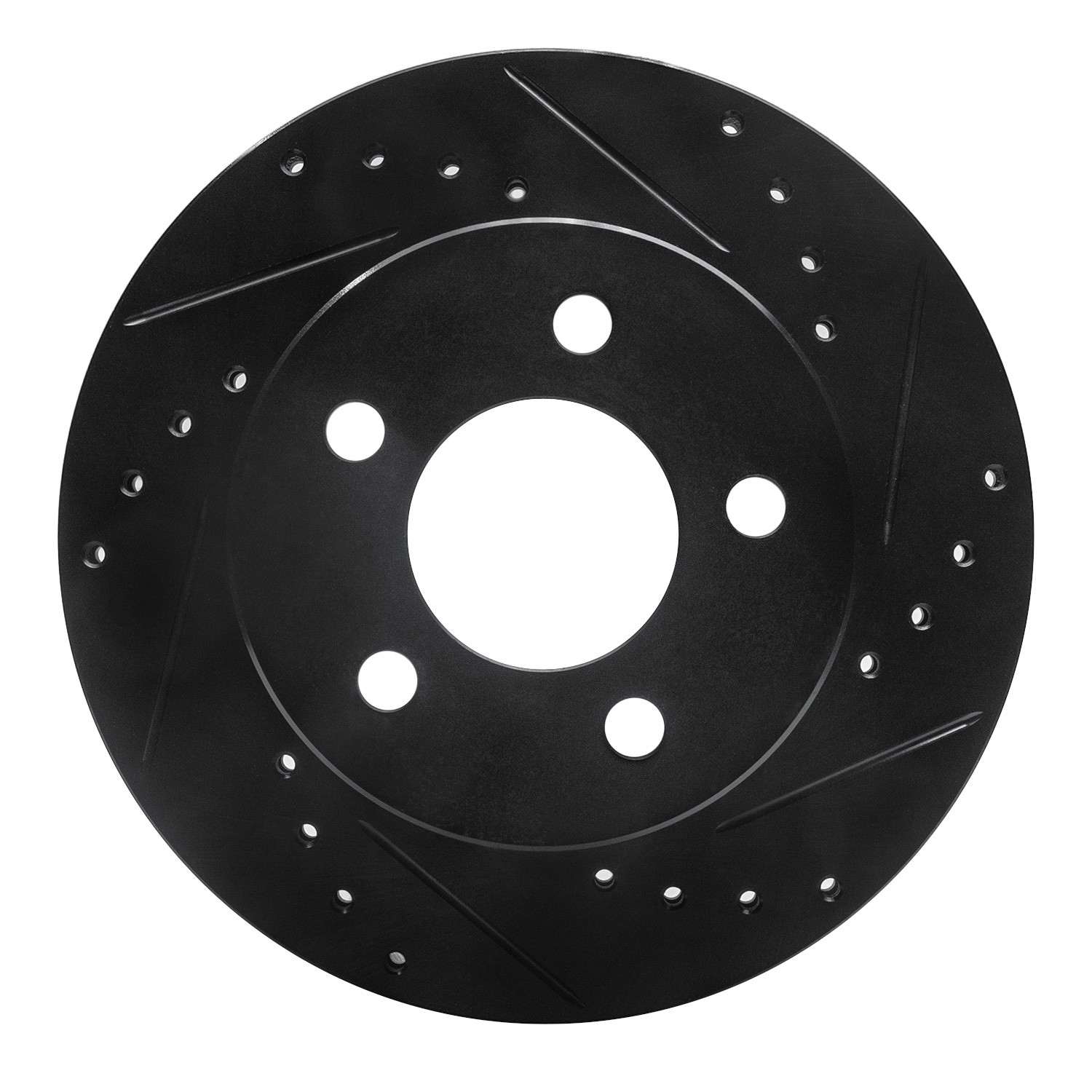 R1 Concepts 90-99 Jeep Cherokee Front Right Drilled & Slotted Black Brake Rotor