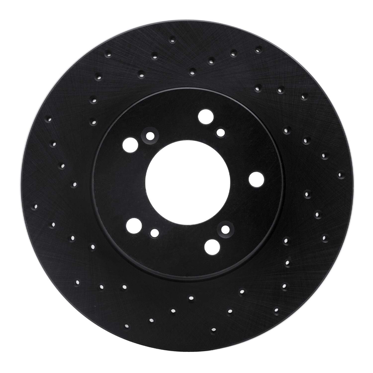 R1 Concepts 91-01 Honda CR-V Front Left Drilled Black Brake Rotor