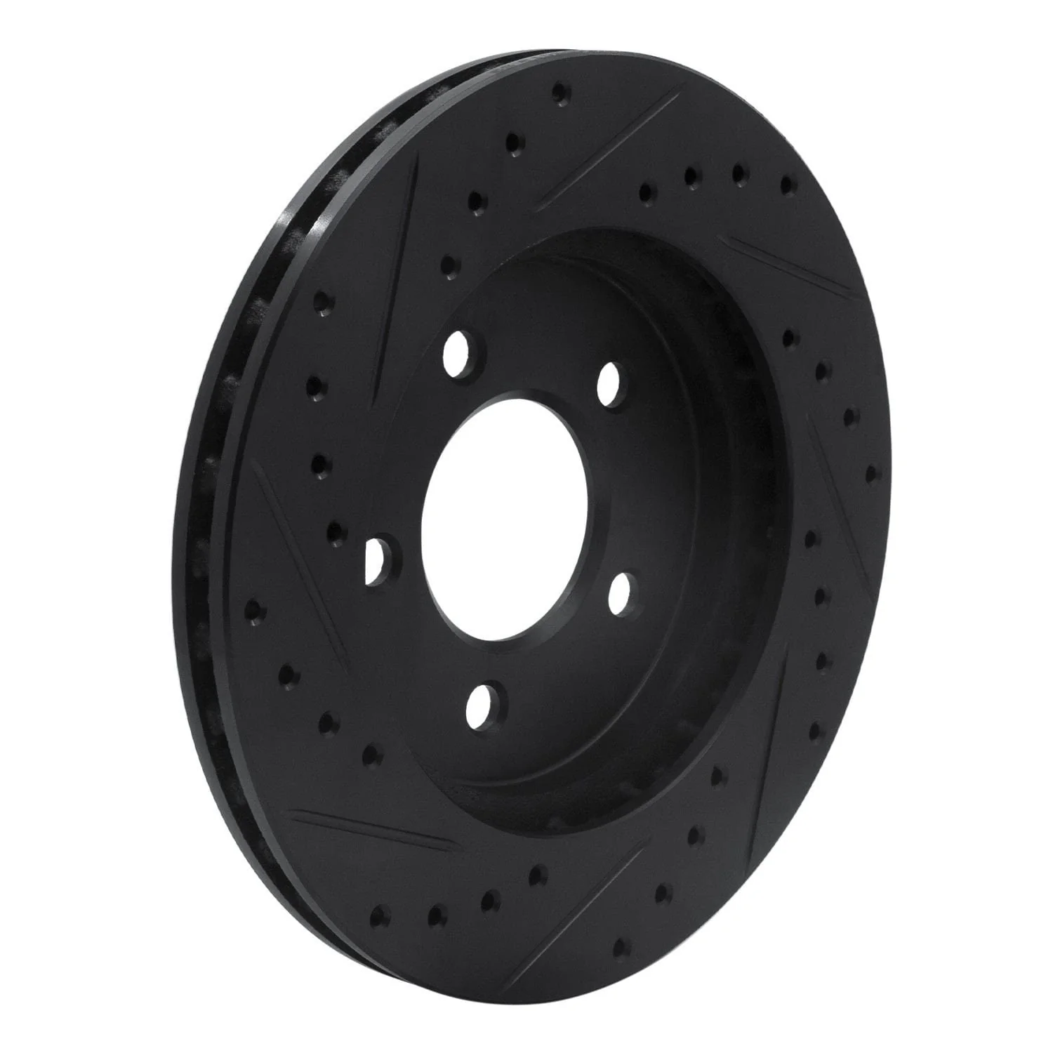 R1 Concepts 91-02 Chrysler Grand Voyager Front Right Drilled & Slotted Black Brake Rotor - Image 2