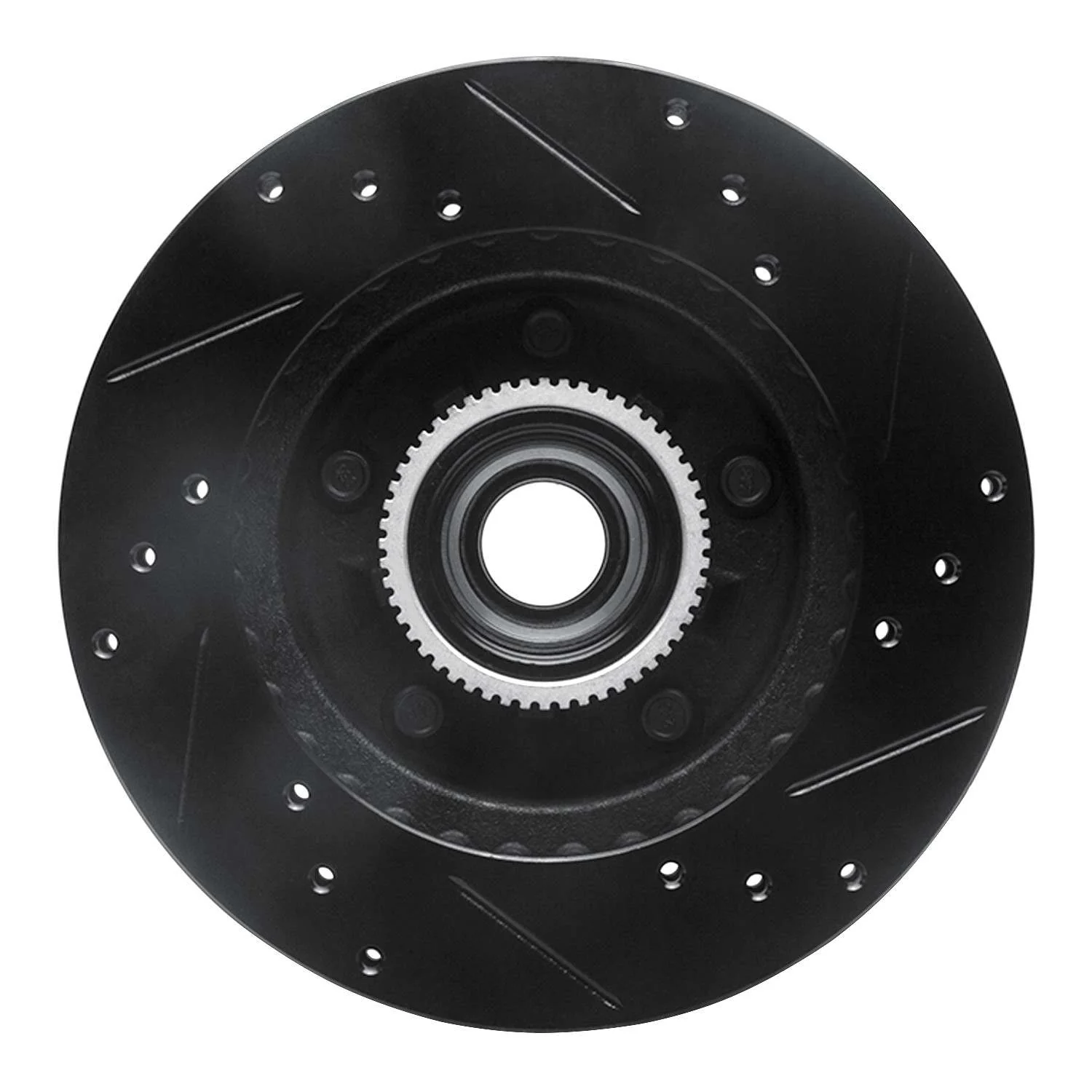R1 Concepts 91-03 Chevrolet S10 Blazer Front Left Drilled & Slotted Black Brake Rotor - Image 2