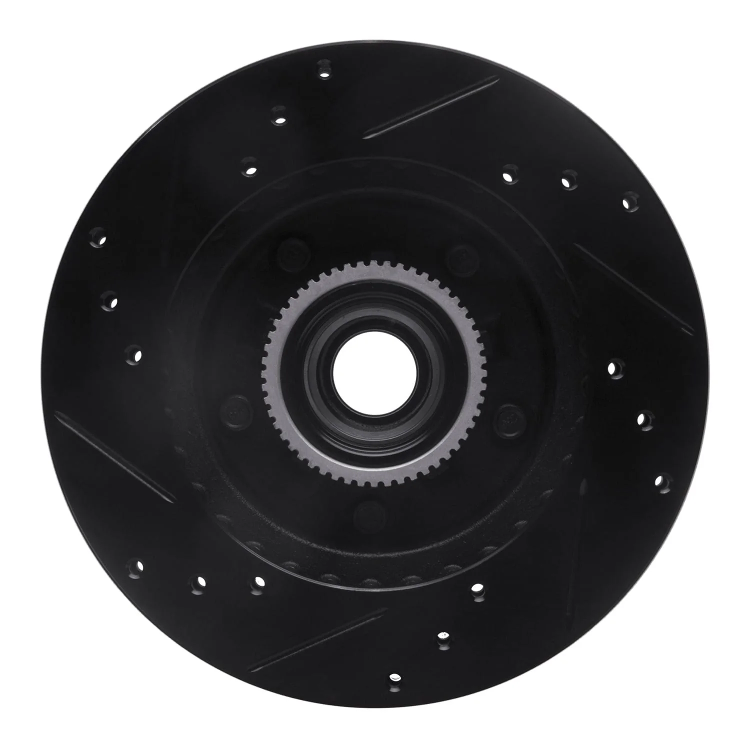 R1 Concepts 91-03 Chevrolet S10 Blazer Front Right Drilled & Slotted Black Brake Rotor - Image 2