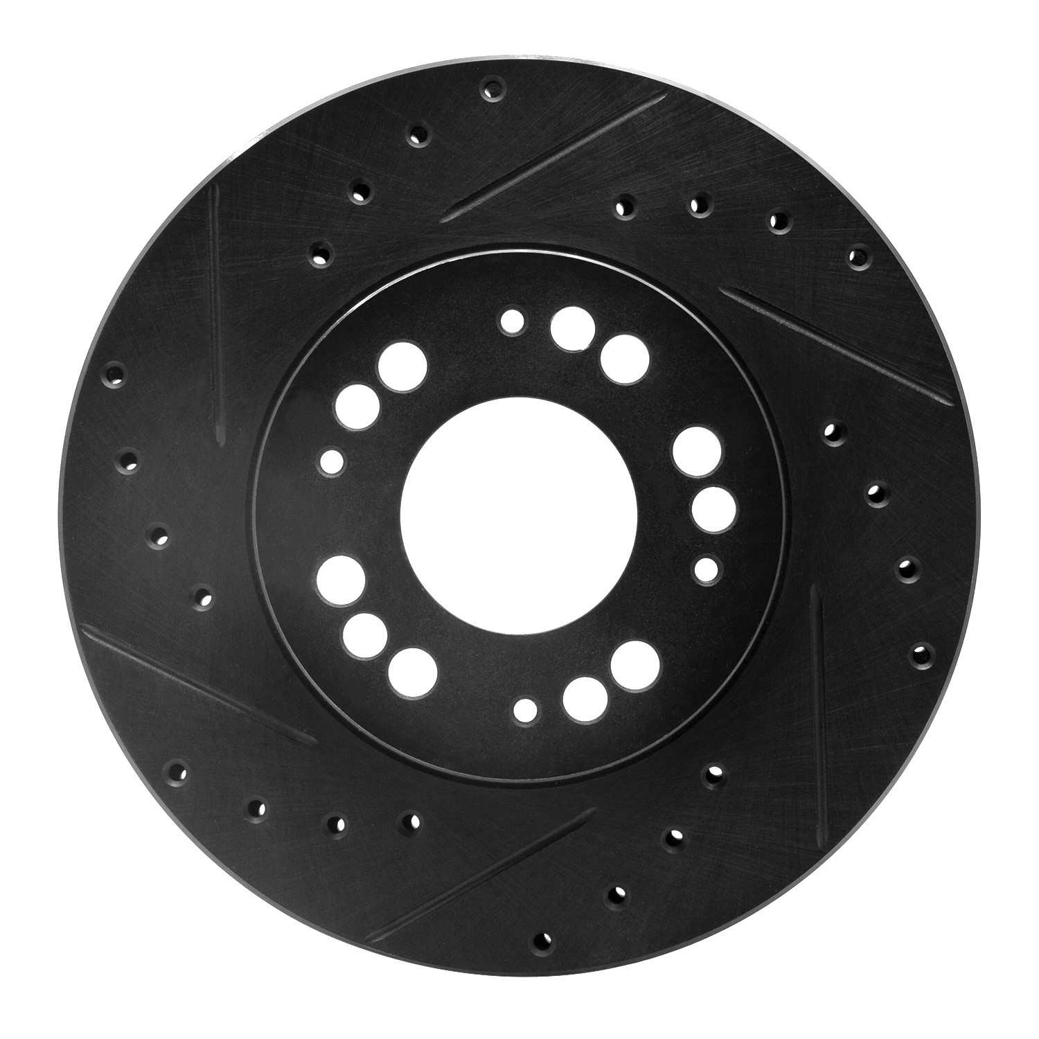 R1 Concepts 91-04 Dodge STEALTH Front Left Drilled & Slotted Black Brake Rotor