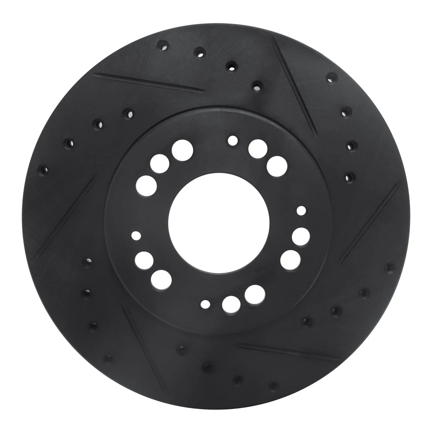 R1 Concepts 91-04 Dodge STEALTH Front Right Drilled & Slotted Black Brake Rotor