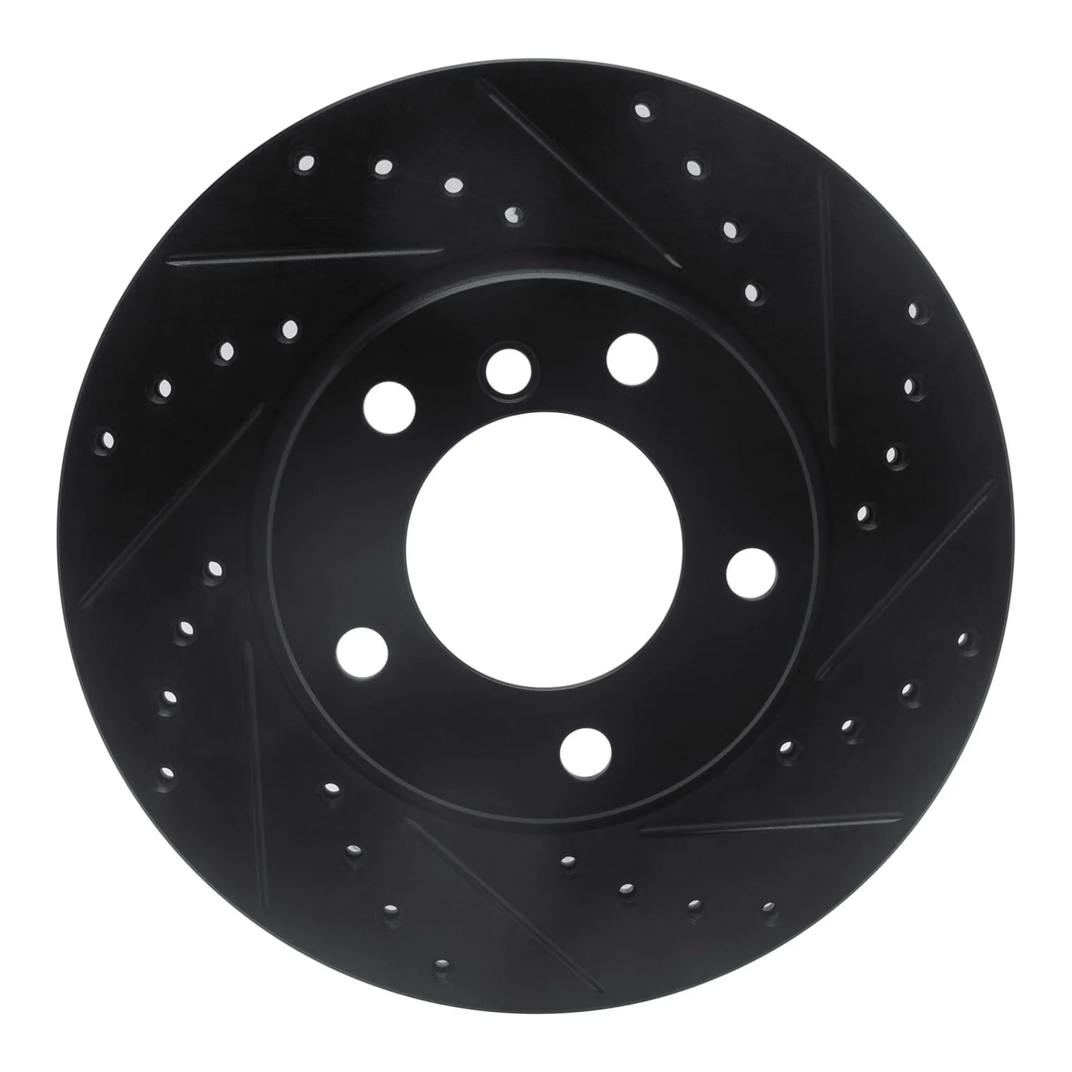 R1 Concepts 91-06 BMW 328I Front Right Drilled & Slotted Black Brake Rotor