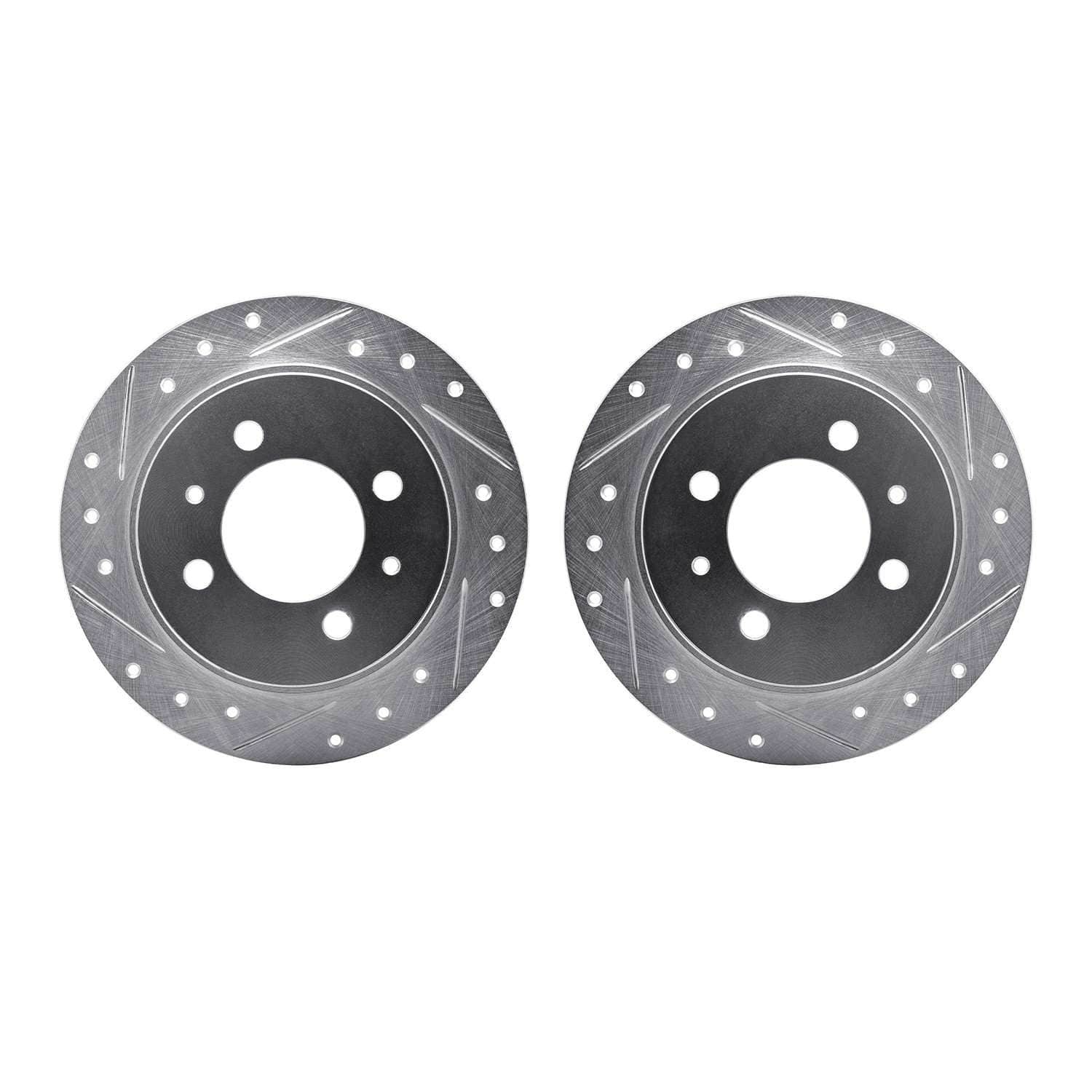 R1 Concepts 91-06 Nissan Lucino Rear Drilled & Slotted Silver Brake Rotor Set