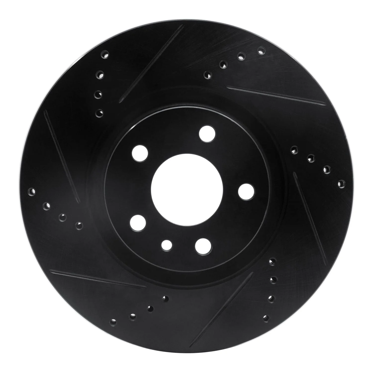 R1 Concepts 91-20 Alfa Romeo 164 Front Left Drilled & Slotted Black Brake Rotor