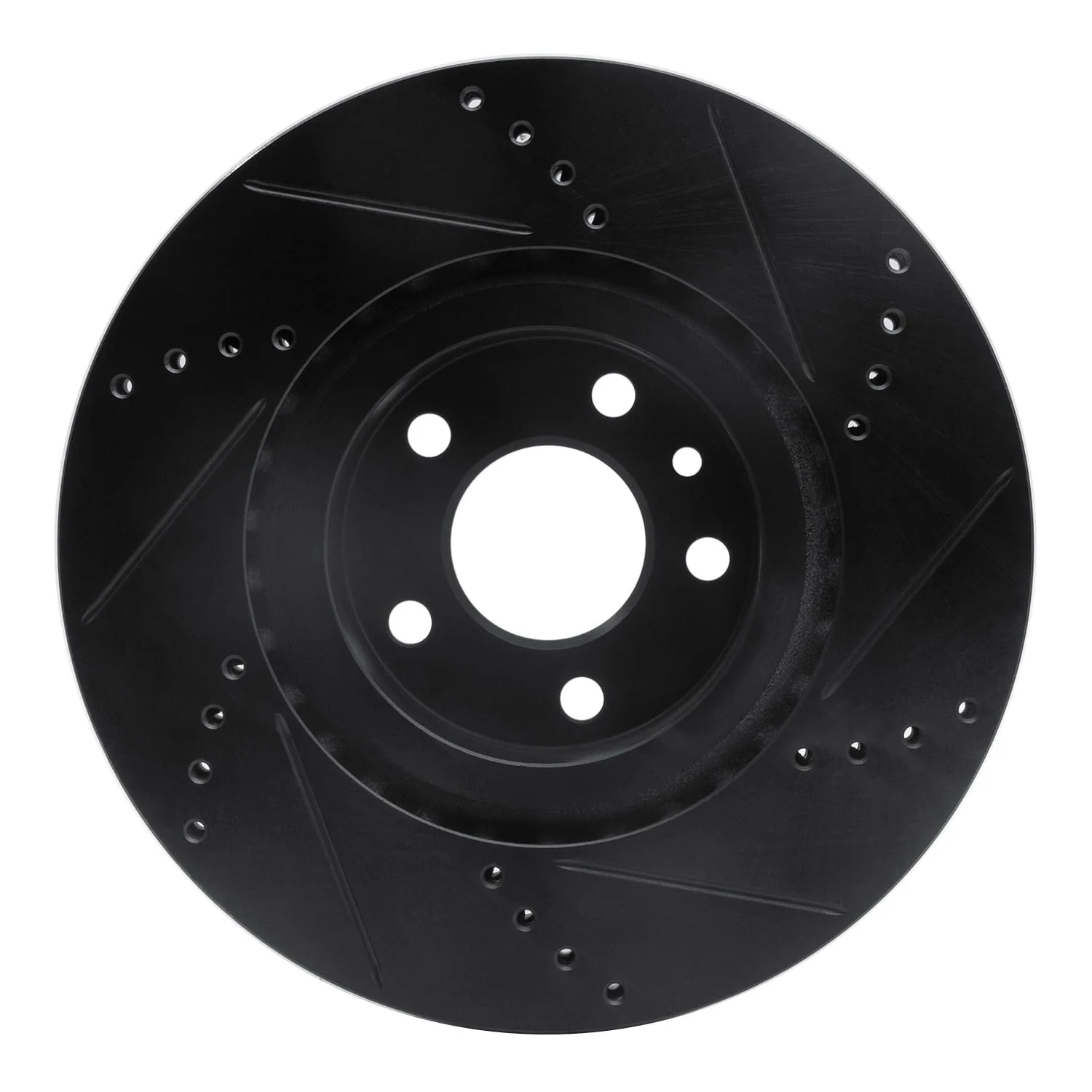 R1 Concepts 91-20 Alfa Romeo 164 Front Left Drilled & Slotted Black Brake Rotor - Image 2