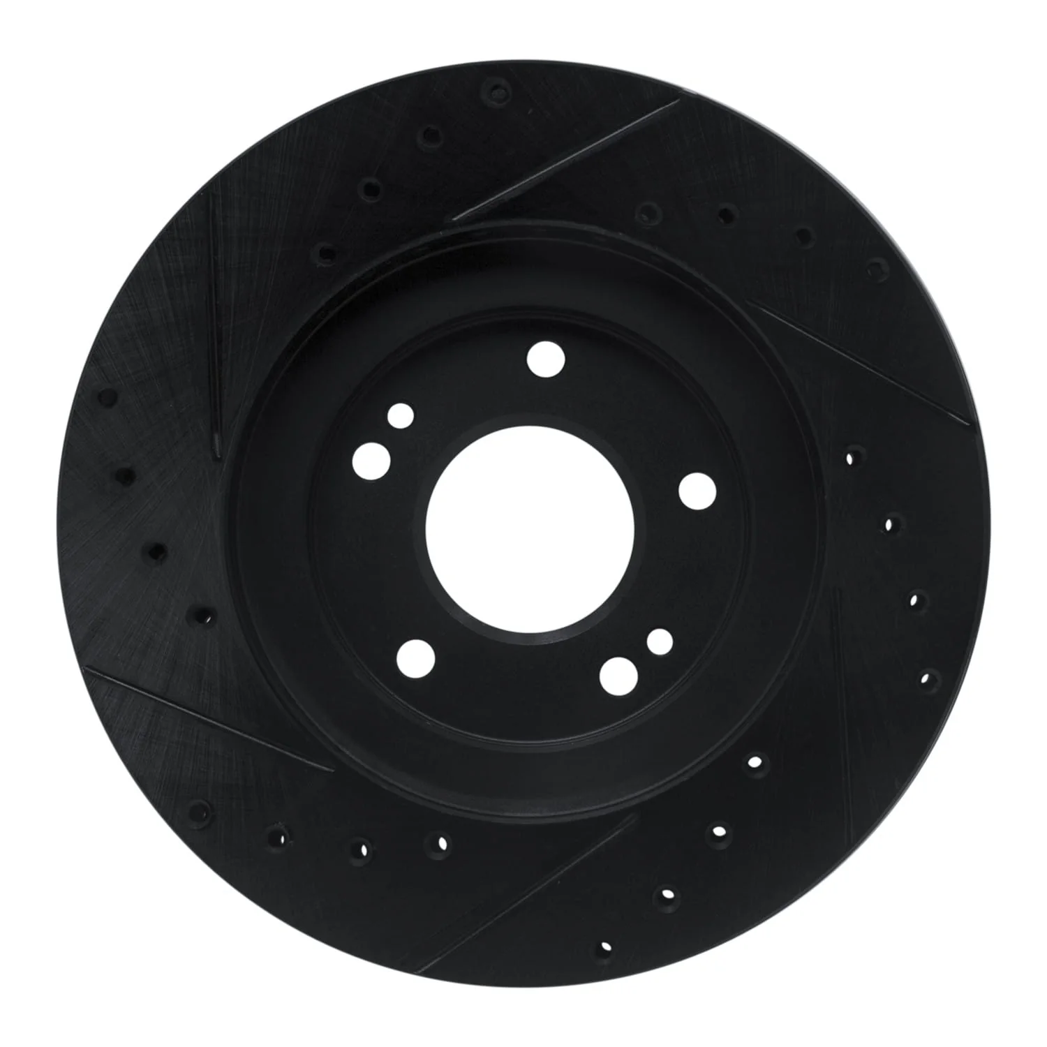 R1 Concepts 91-93 Dodge STEALTH Front Right Drilled & Slotted Black Brake Rotor - Image 2