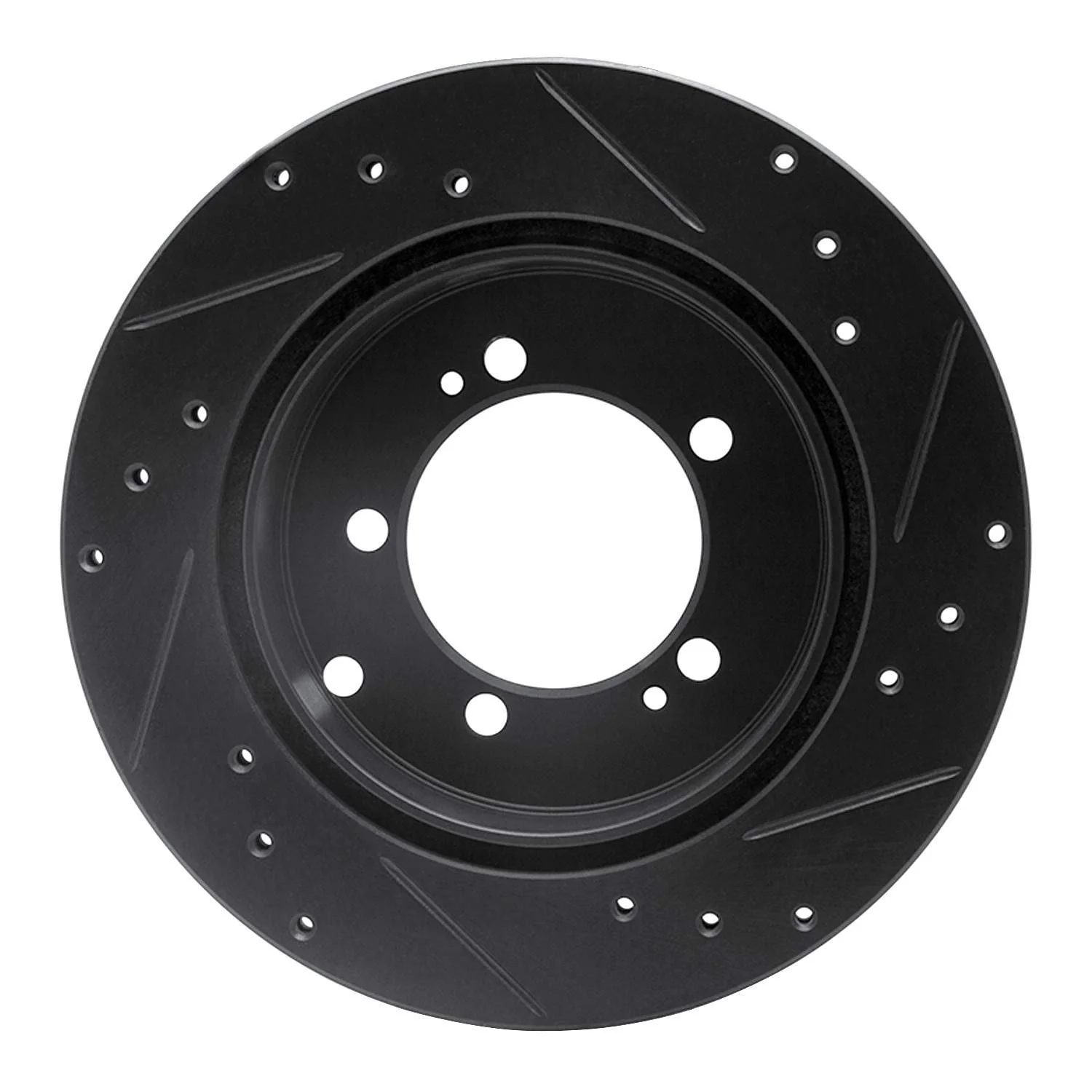 R1 Concepts 91-93 Dodge STEALTH Rear Left Drilled & Slotted Black Brake Rotor - Image 2