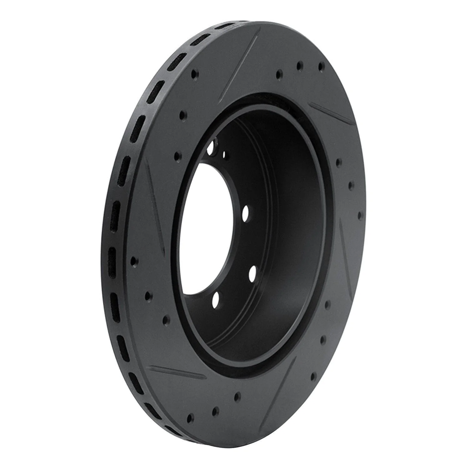 R1 Concepts 91-93 Dodge STEALTH Rear Right Drilled & Slotted Black Brake Rotor - Image 2