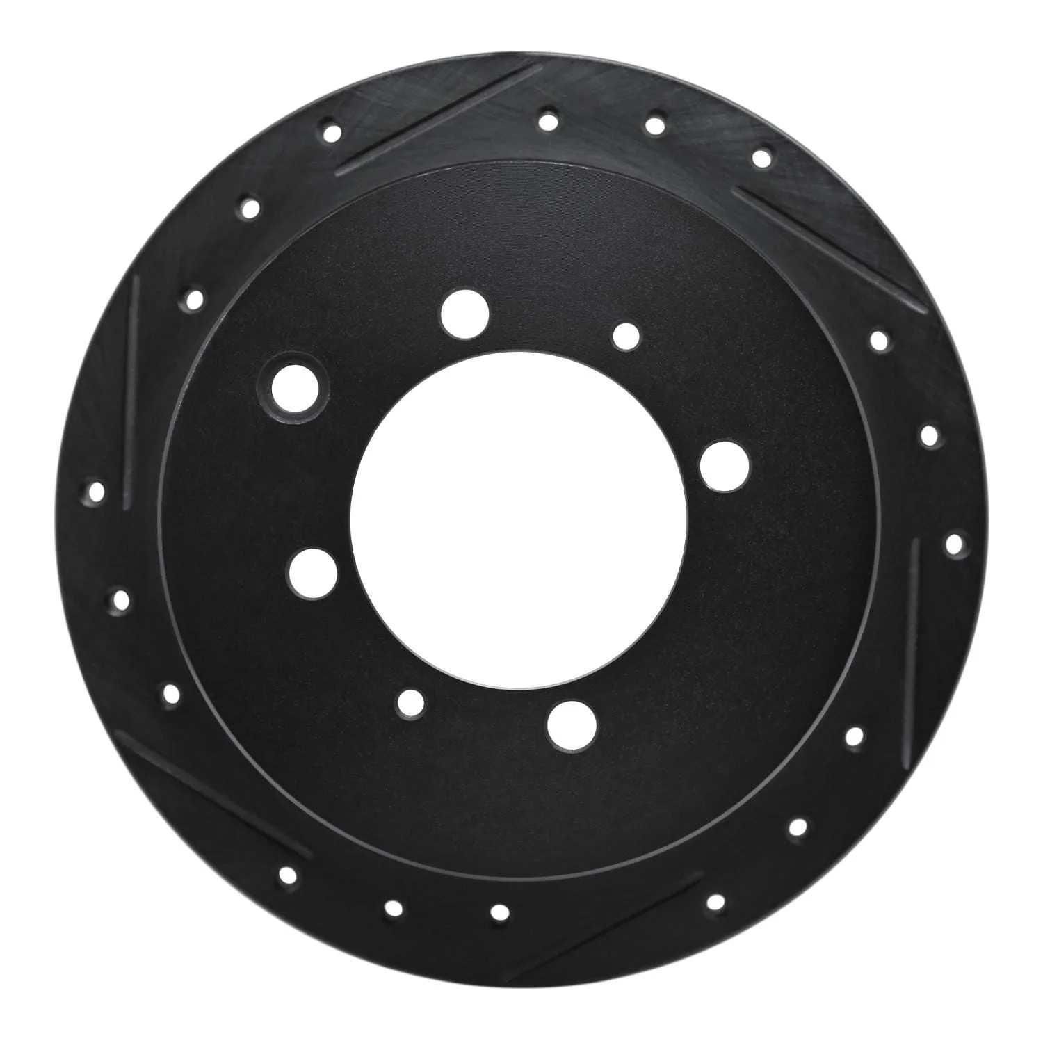 R1 Concepts 91-93 Hyundai Sonata Rear Left Drilled & Slotted Black Brake Rotor