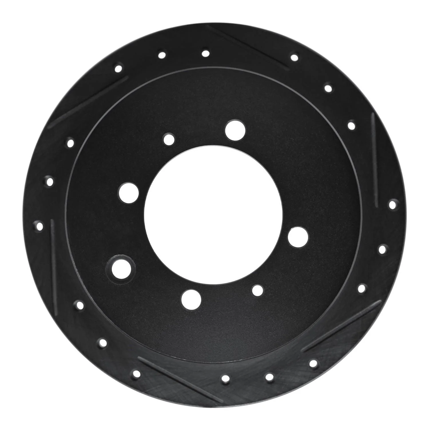 R1 Concepts 91-93 Hyundai Sonata Rear Right Drilled & Slotted Black Brake Rotor