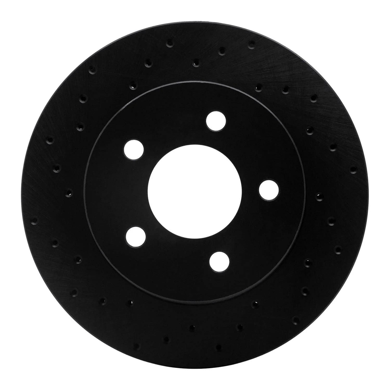 R1 Concepts 91-94 Ford Crown Victoria Front Left Drilled Black Brake Rotor