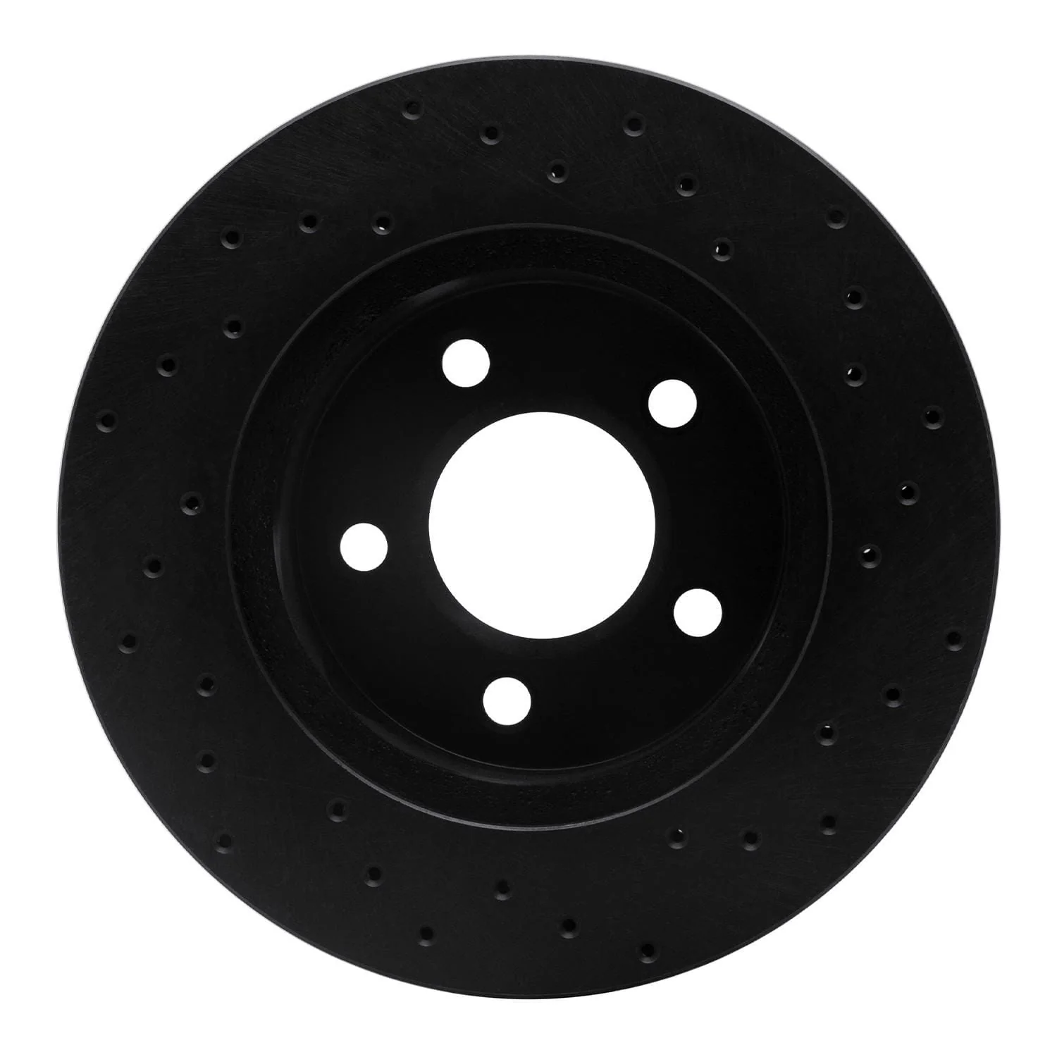 R1 Concepts 91-94 Ford Crown Victoria Front Left Drilled Black Brake Rotor - Image 2