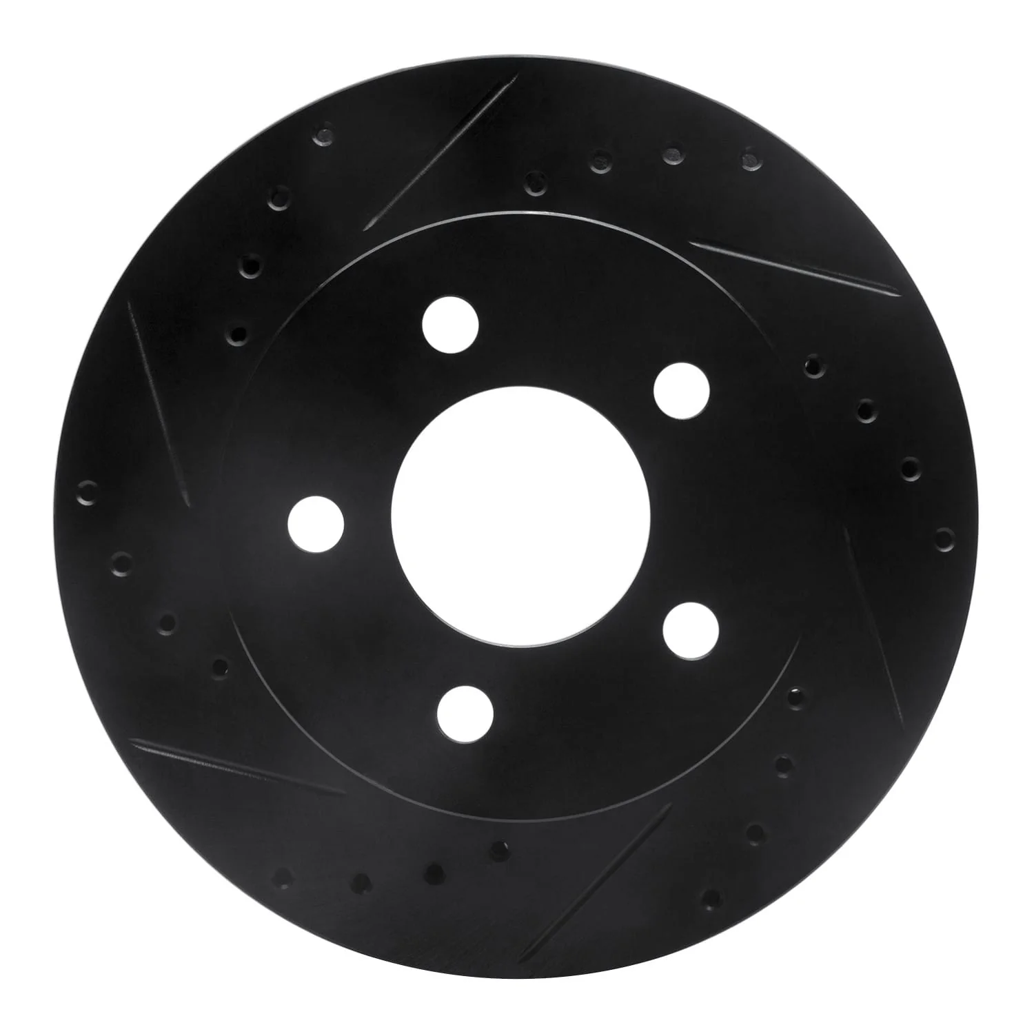 R1 Concepts 91-94 Ford Crown Victoria Front Left Drilled & Slotted Black Brake Rotor