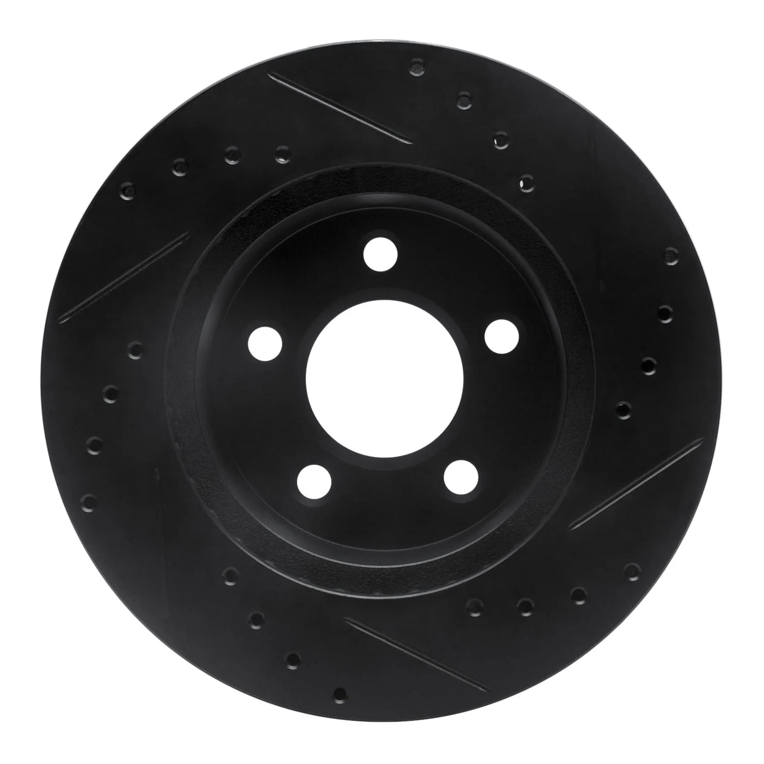 R1 Concepts 91-94 Ford Crown Victoria Front Left Drilled & Slotted Black Brake Rotor - Image 2