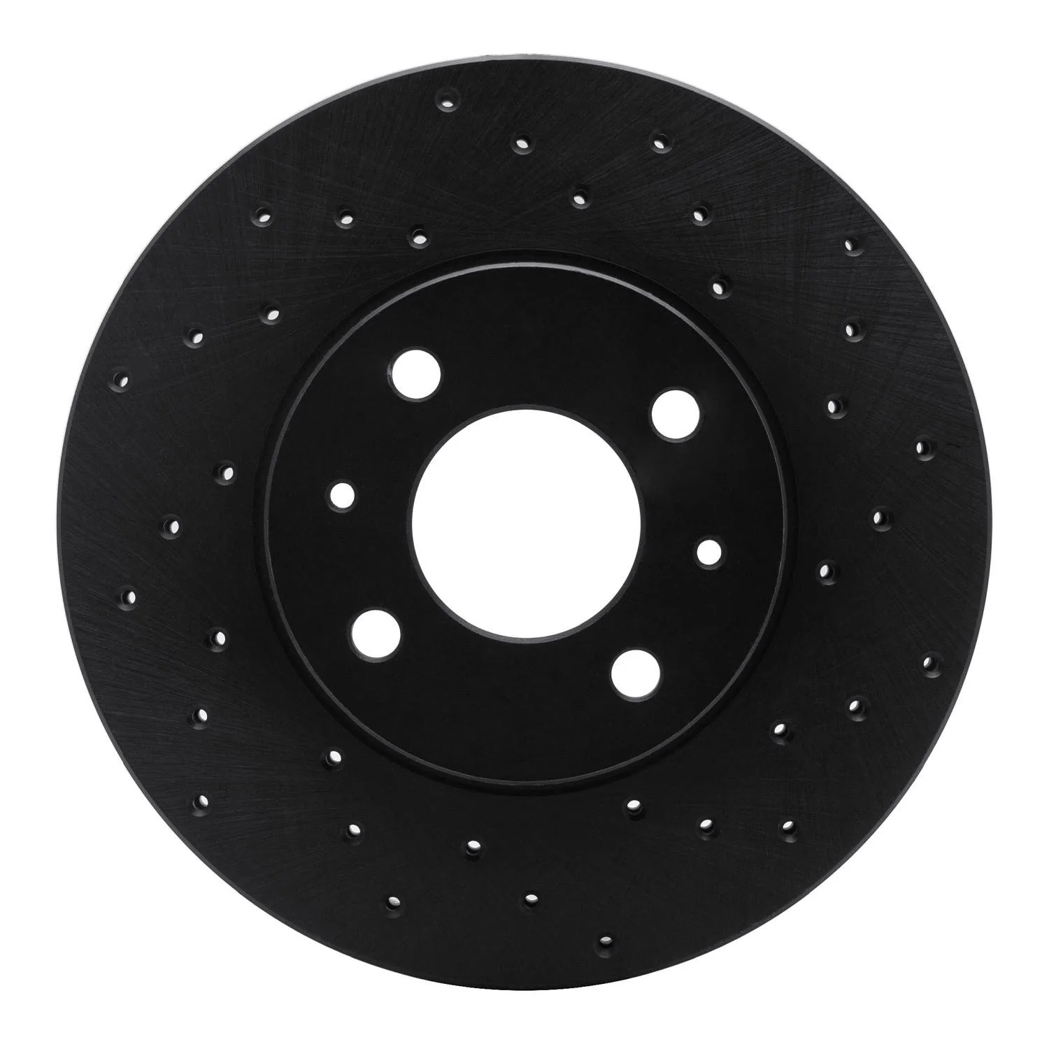 R1 Concepts 91-94 Nissan NX Front Right Drilled Black Brake Rotor