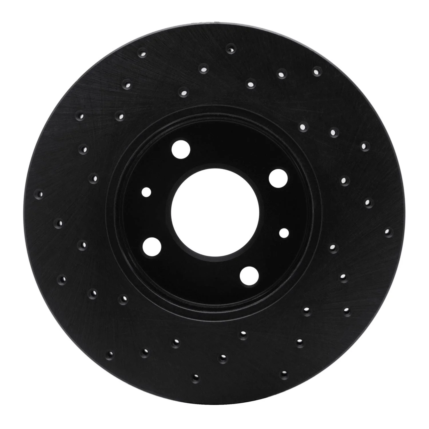 R1 Concepts 91-94 Nissan NX Front Right Drilled Black Brake Rotor - Image 2