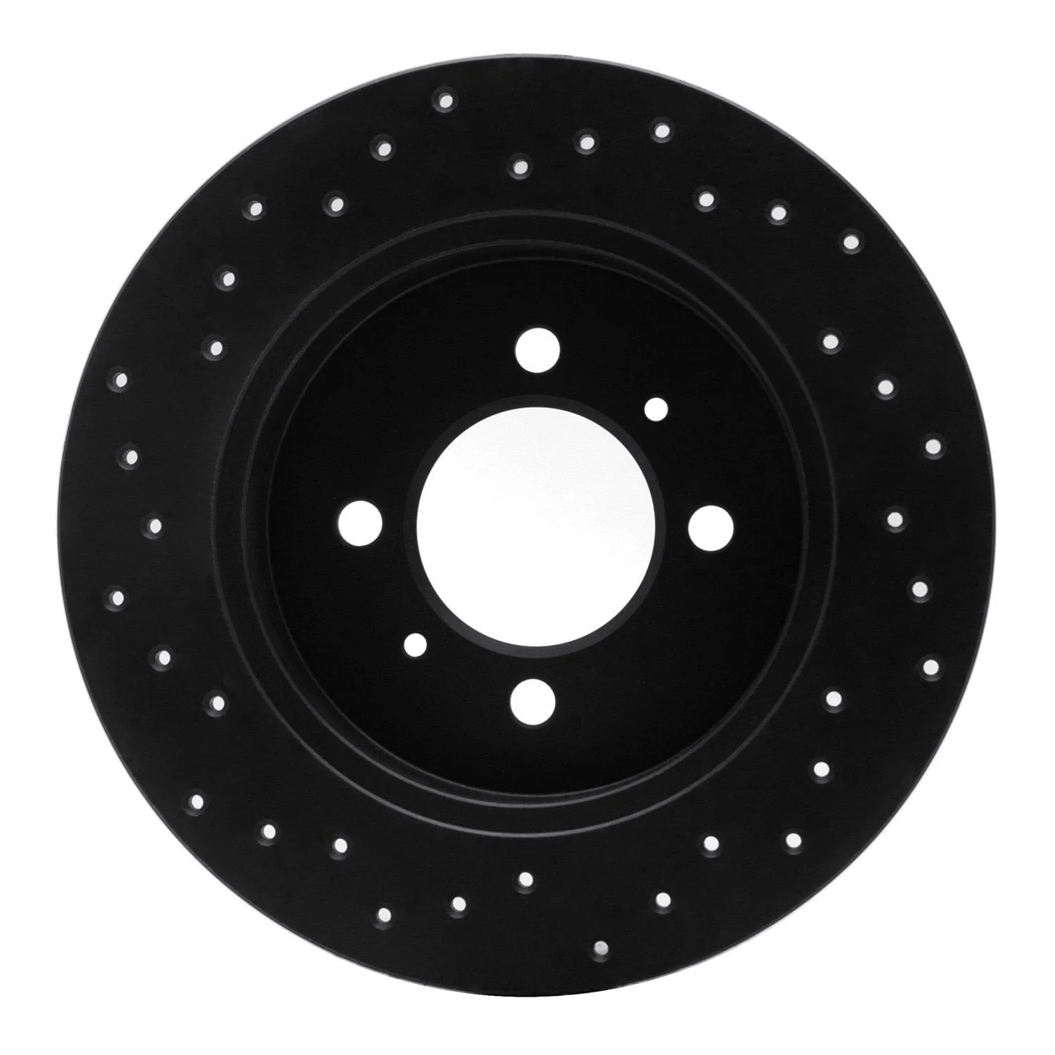 R1 Concepts 91-94 Nissan NX Rear Right Drilled Black Brake Rotor - Image 2