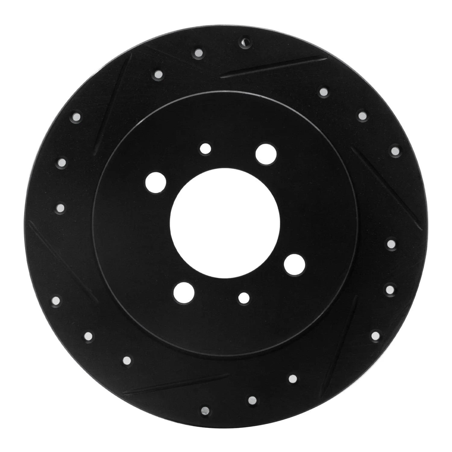 R1 Concepts 91-94 Nissan Sentra Rear Left Drilled & Slotted Black Brake Rotor