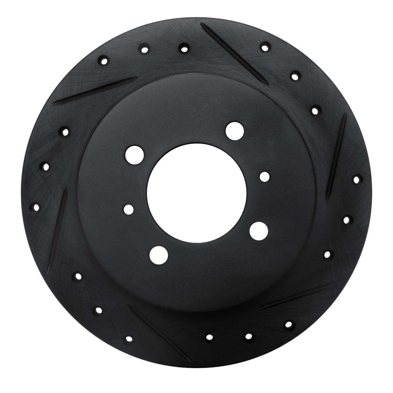 R1 Concepts 91-94 Nissan Sentra Rear Right Drilled & Slotted Black Brake Rotor